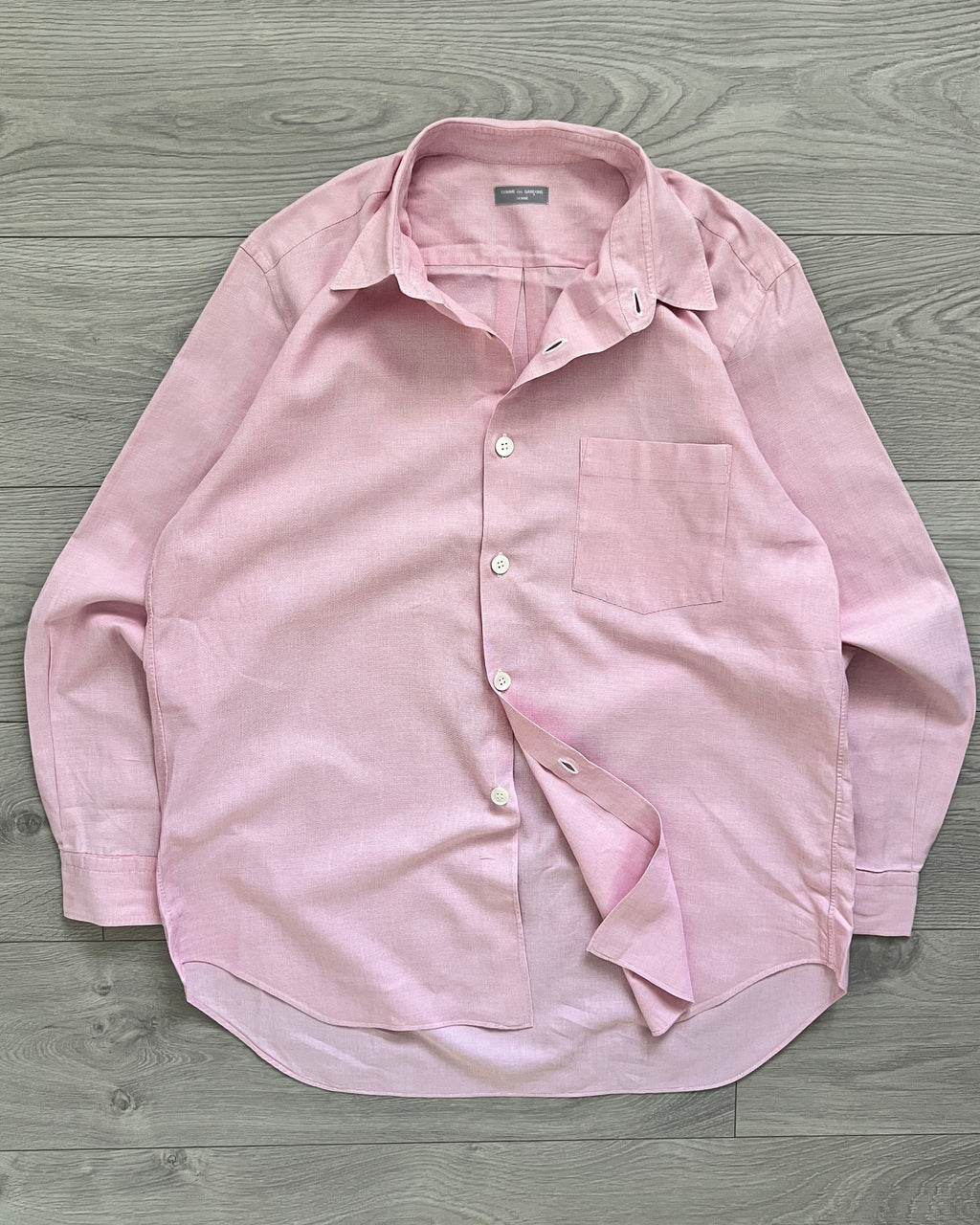 Comme Des Garcons Homme AD2001 Pink Relaxed Shirt - Size M