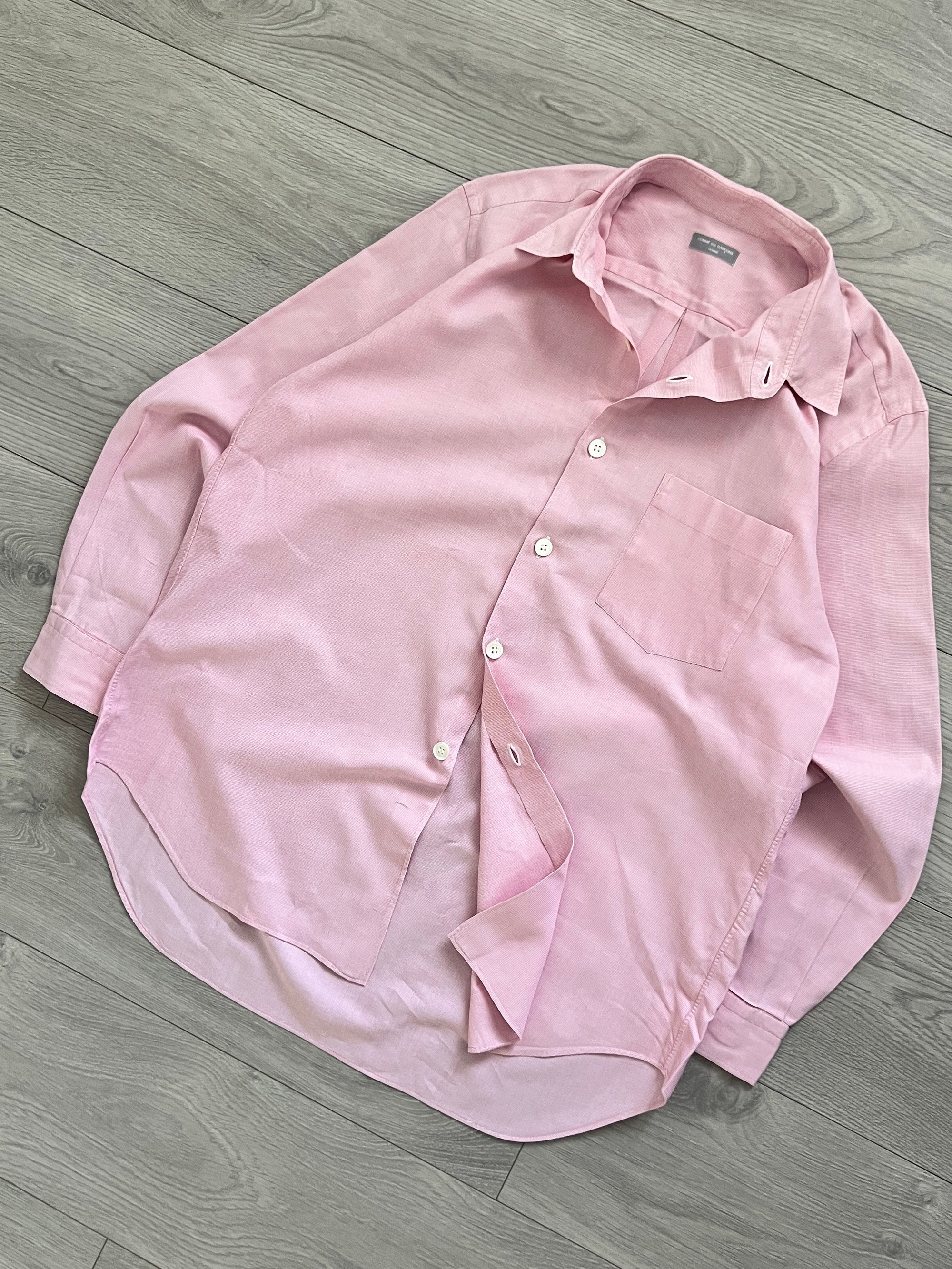 Comme Des Garcons Homme AD2001 Pink Relaxed Shirt - Size M
