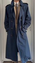 Hugo Boss 1980s Cotton Military Trench Coat Blue - Size XL