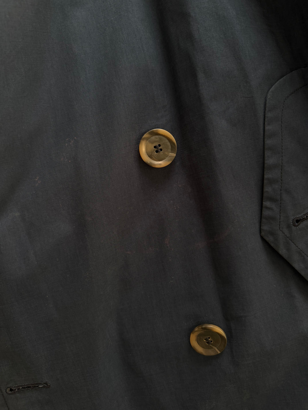 Hugo Boss 1980s Cotton Military Trench Coat Blue - Size XL
