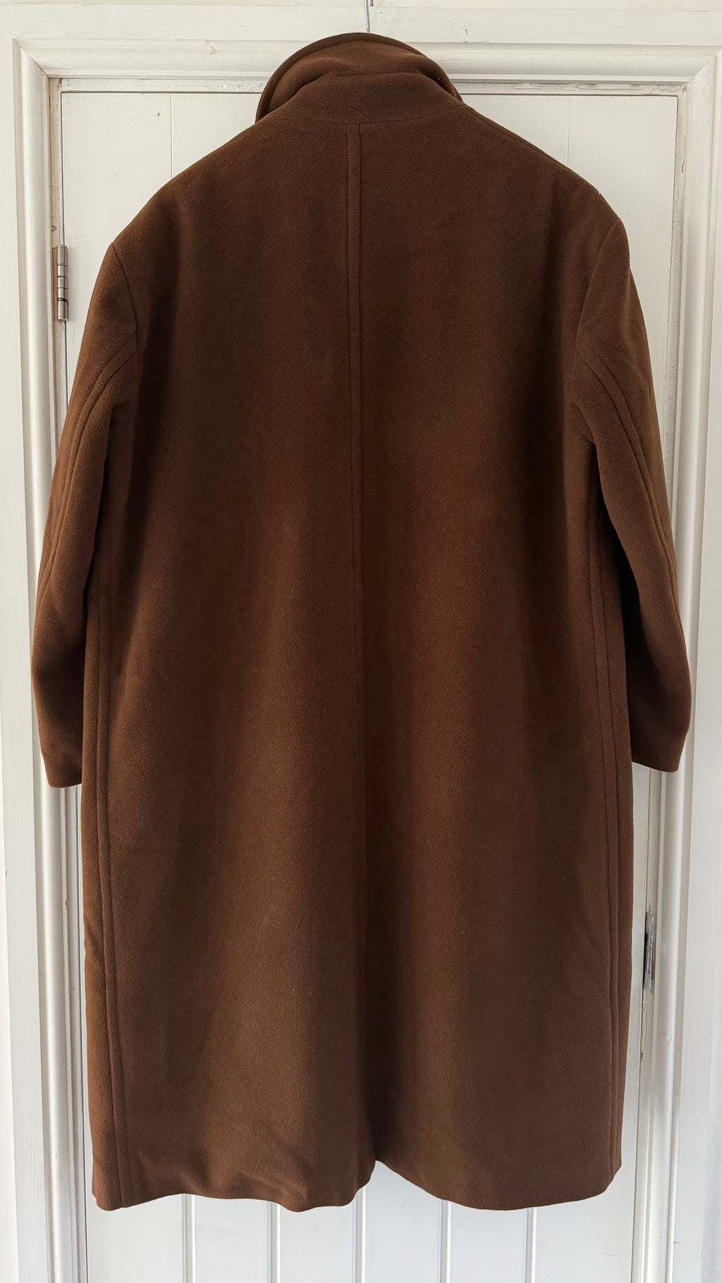 Hugo Boss 1980s Oversized Brown Wool Balmacaan Overcoat - Size M