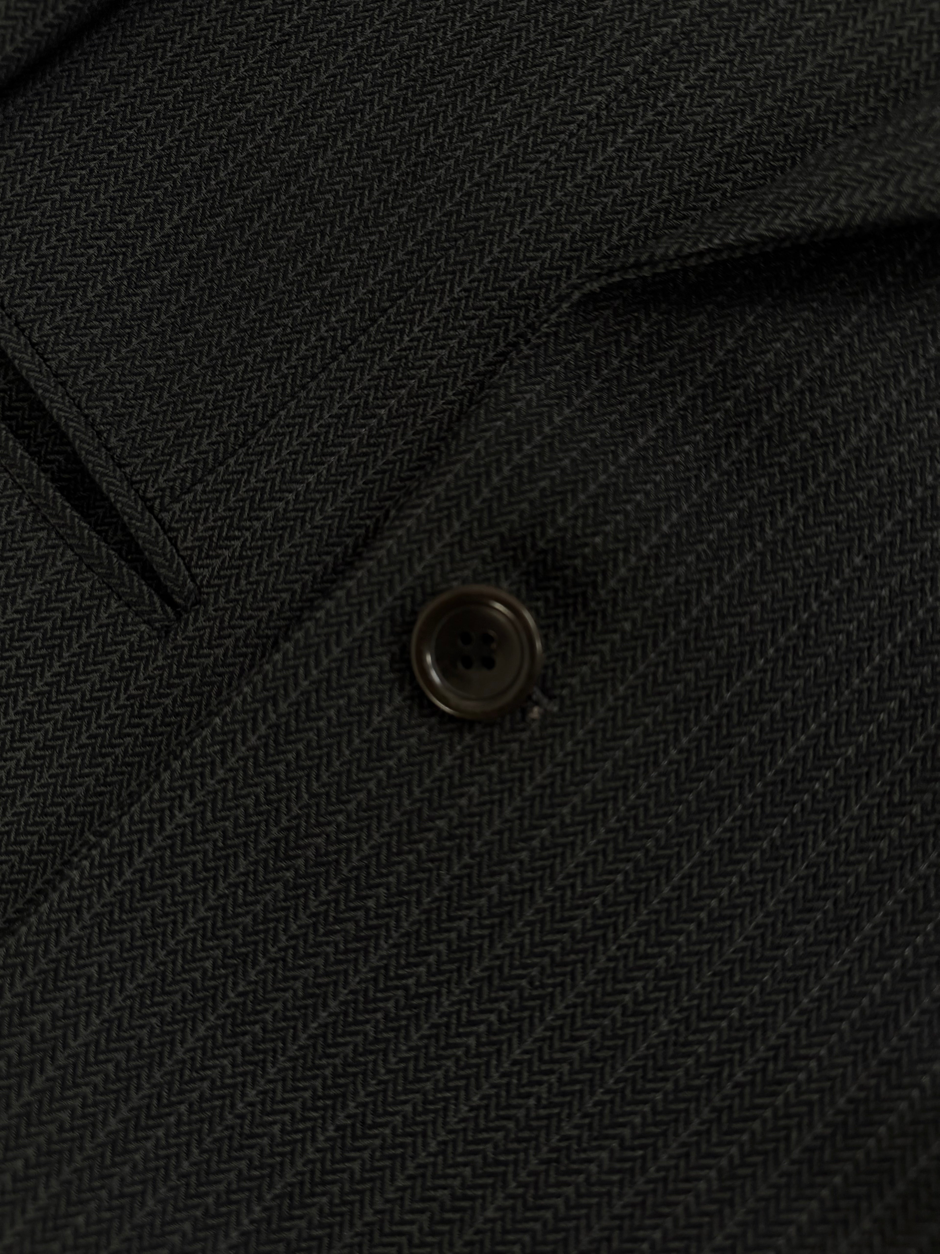 Armani 1990s Peaked Lapel Double Breasted Textured Wool Suit Green Gray - Size M Jacket / 33" Waist