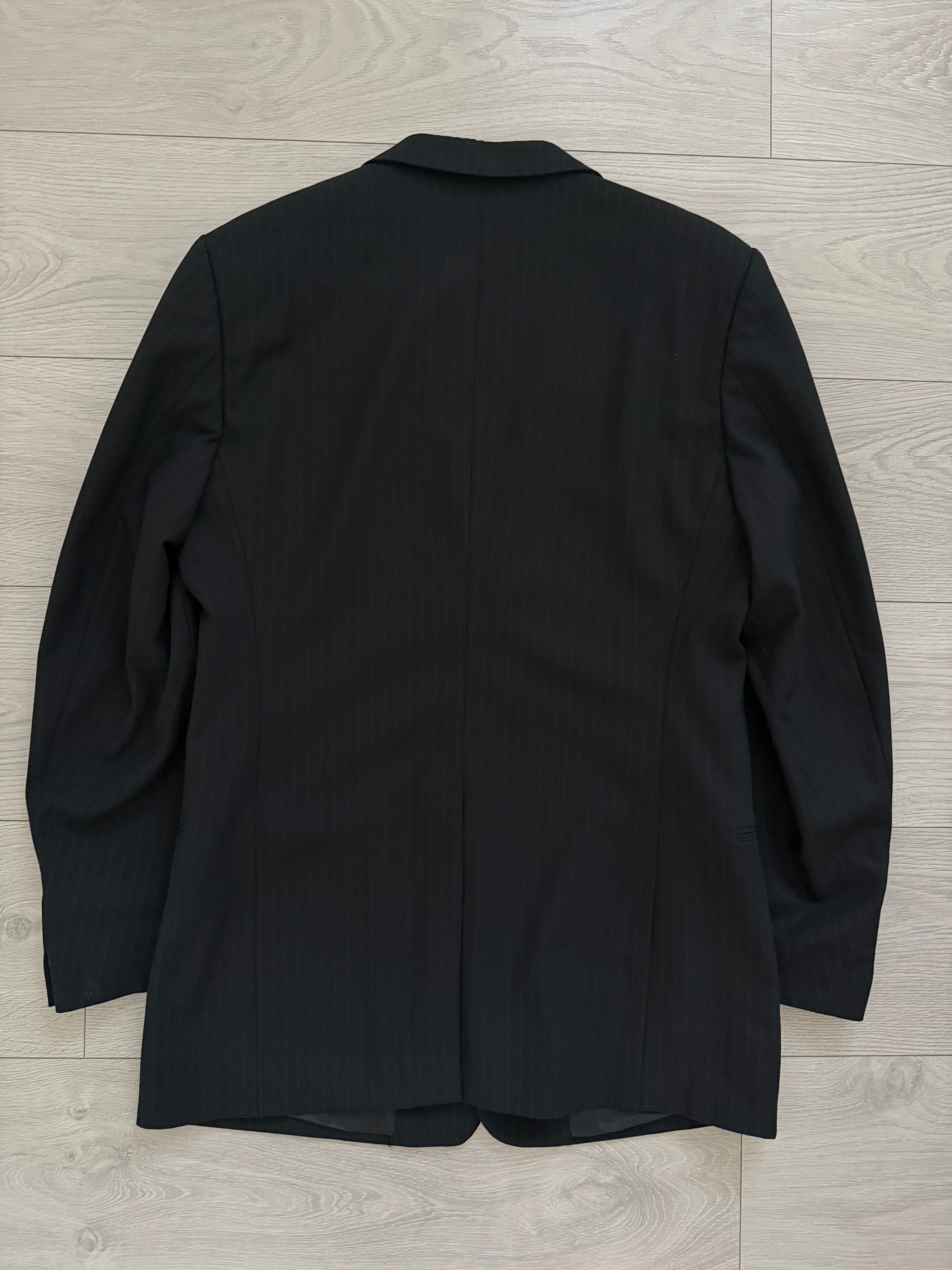 Emporio Armani 1990s 2B Striped Wool Draped Suit - Size S Jacket / 32" Waist