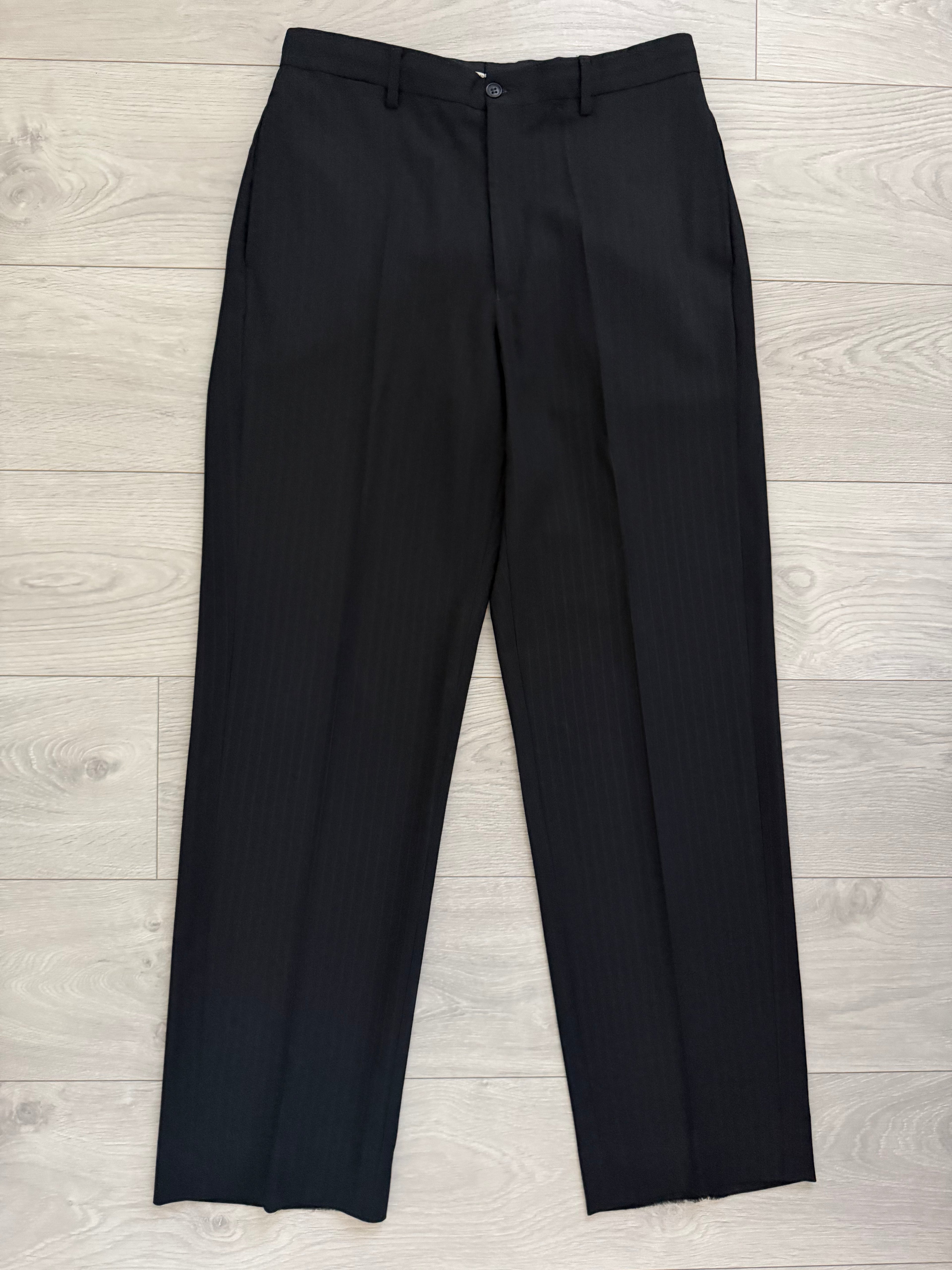 Emporio Armani 1990s 2B Striped Wool Draped Suit - Size S Jacket / 32" Waist