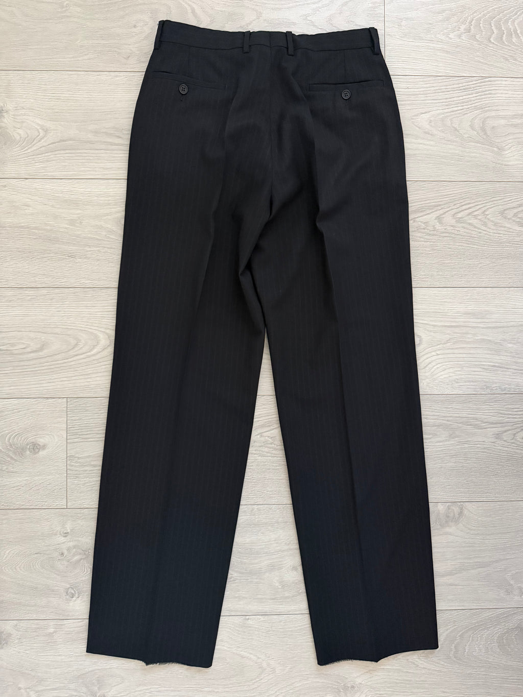 Emporio Armani 1990s 2B Striped Wool Draped Suit - Size S Jacket / 32" Waist