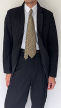 Emporio Armani 1990s 2B Striped Wool Draped Suit - Size S Jacket / 32" Waist