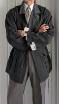 Hugo Boss 1980s 'Daktari' Linen Safari Field Jacket - Size XL