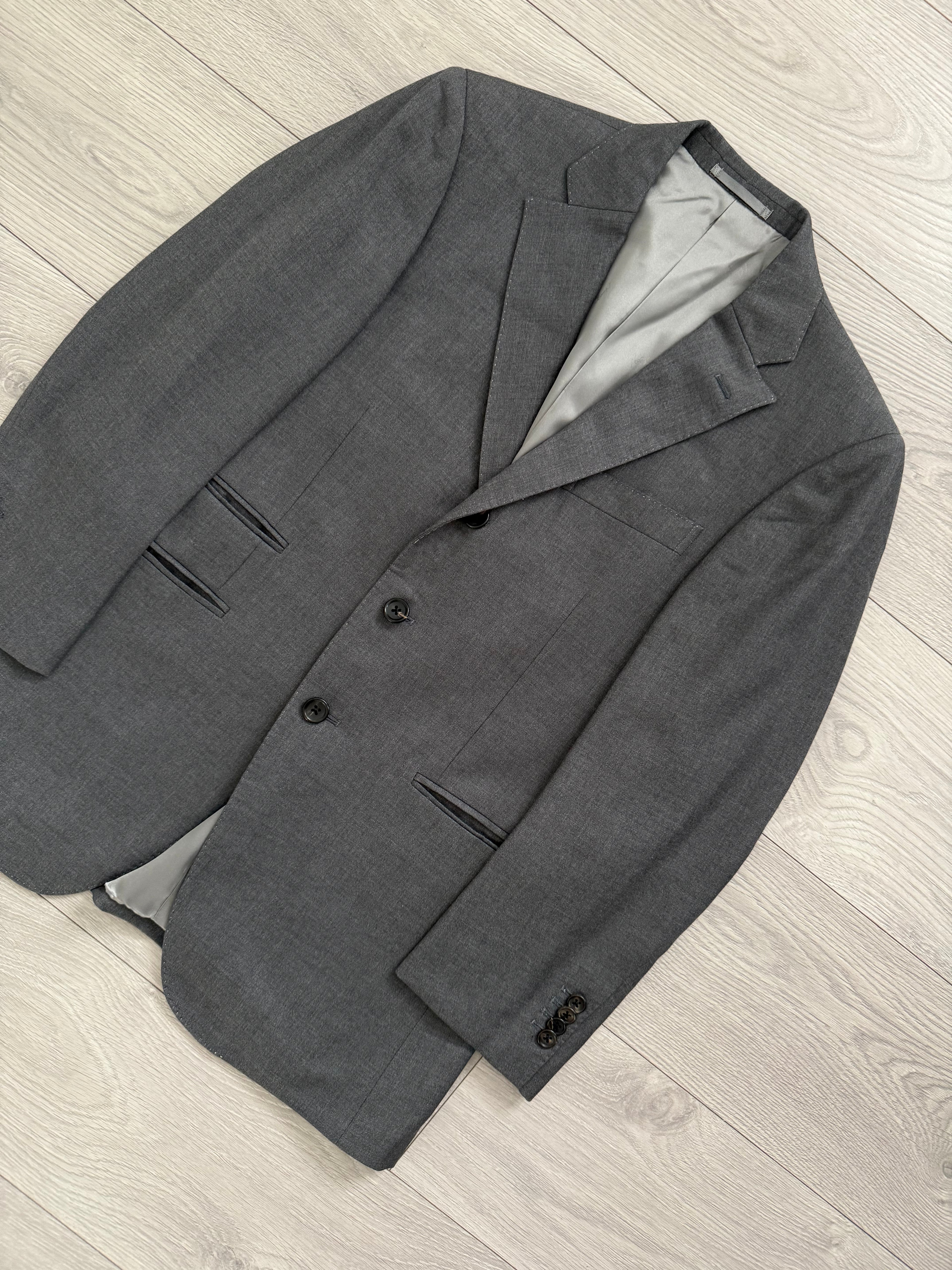 Yves Saint Laurent 1990s 2B Wool Grey Suit - Size S Jacket / 32" Waist