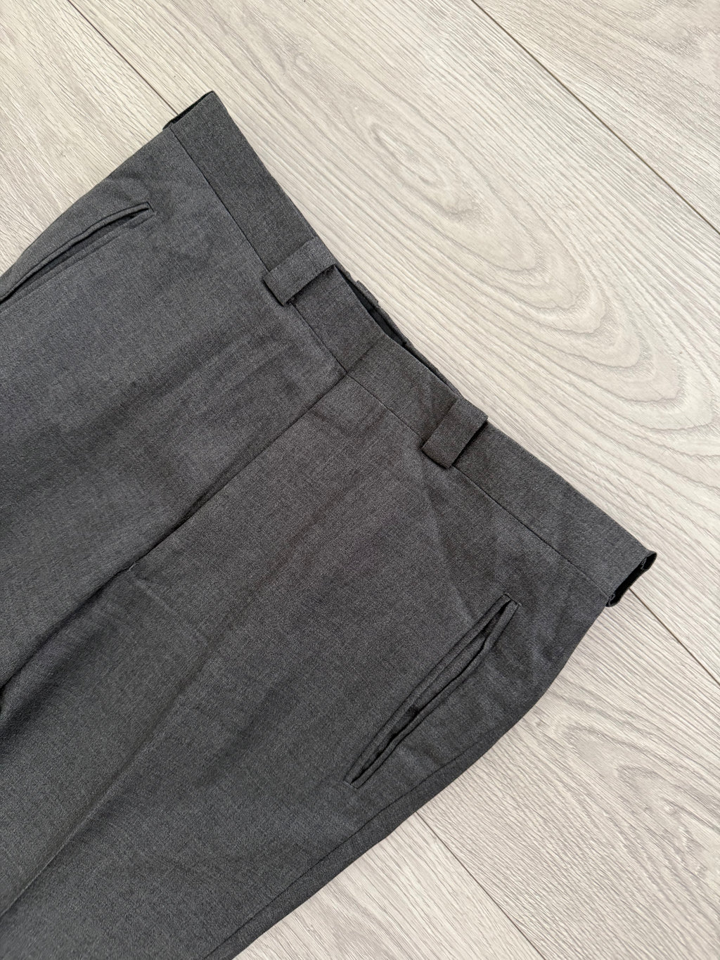 Yves Saint Laurent 1990s 2B Wool Grey Suit - Size S Jacket / 32" Waist