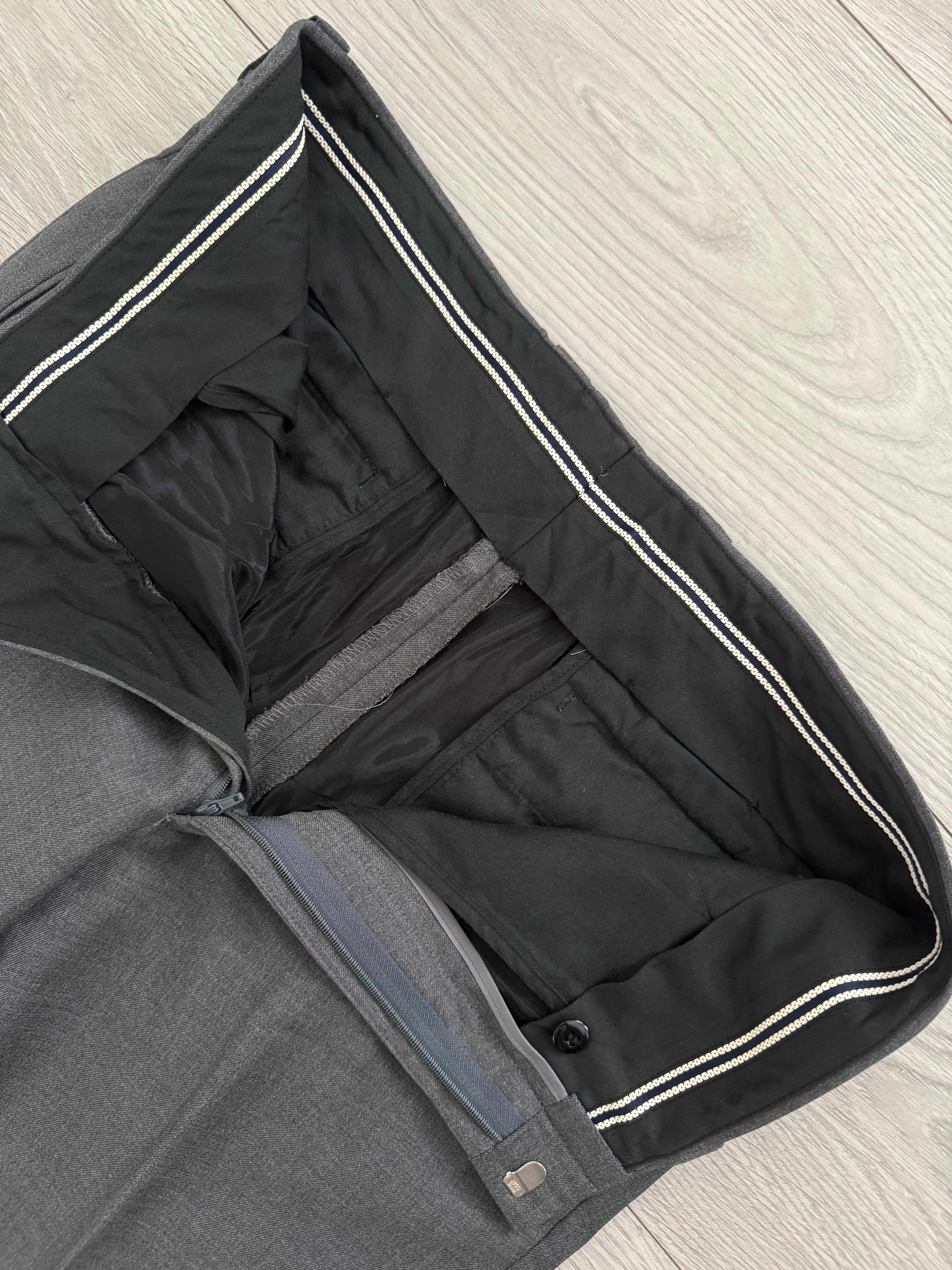 Yves Saint Laurent 1990s 2B Wool Grey Suit - Size S Jacket / 32" Waist