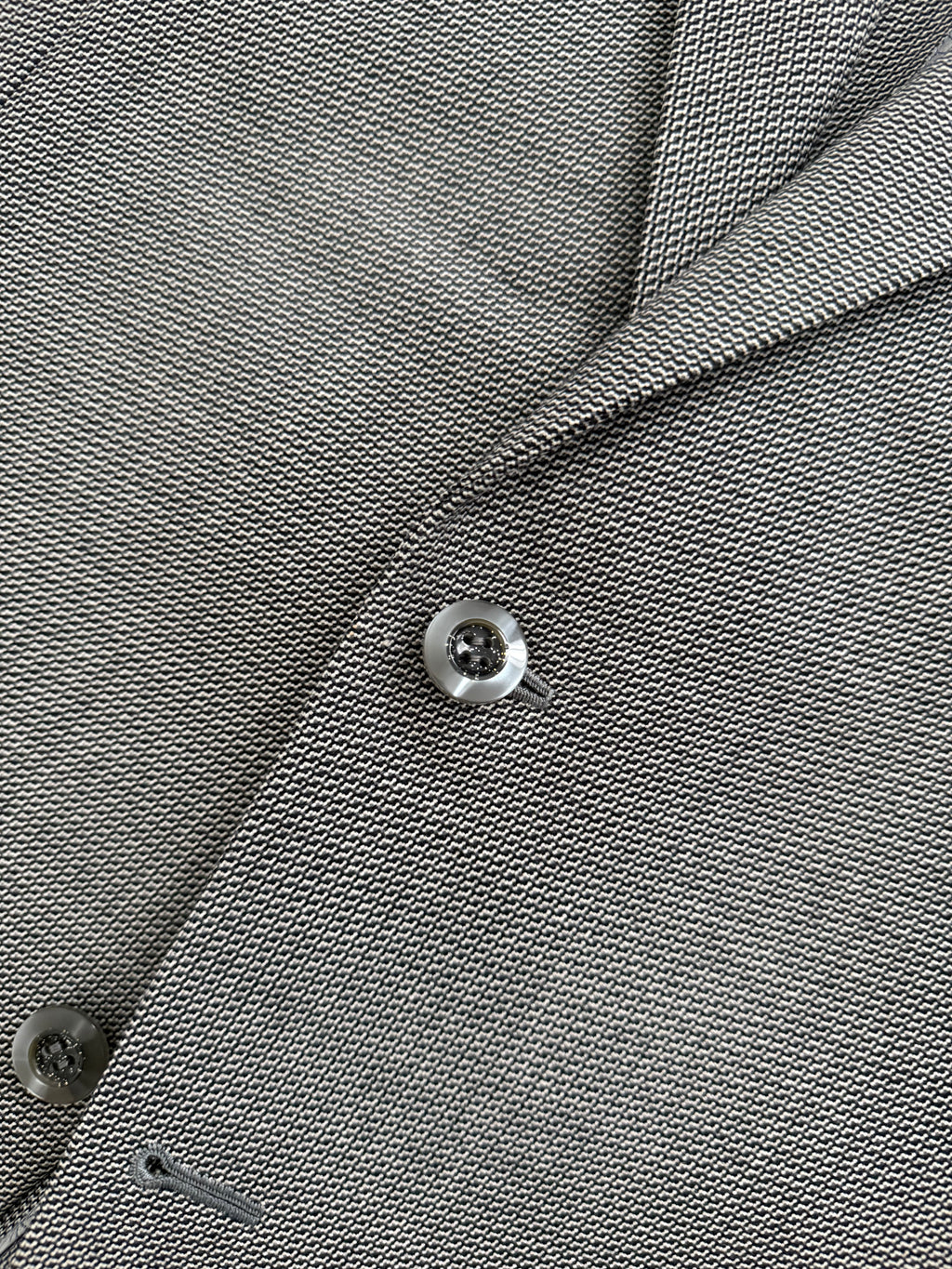 Yves Saint Laurent 1990s 2B Textured Wool Grey Suit - Size L Jacket / 34" Waist