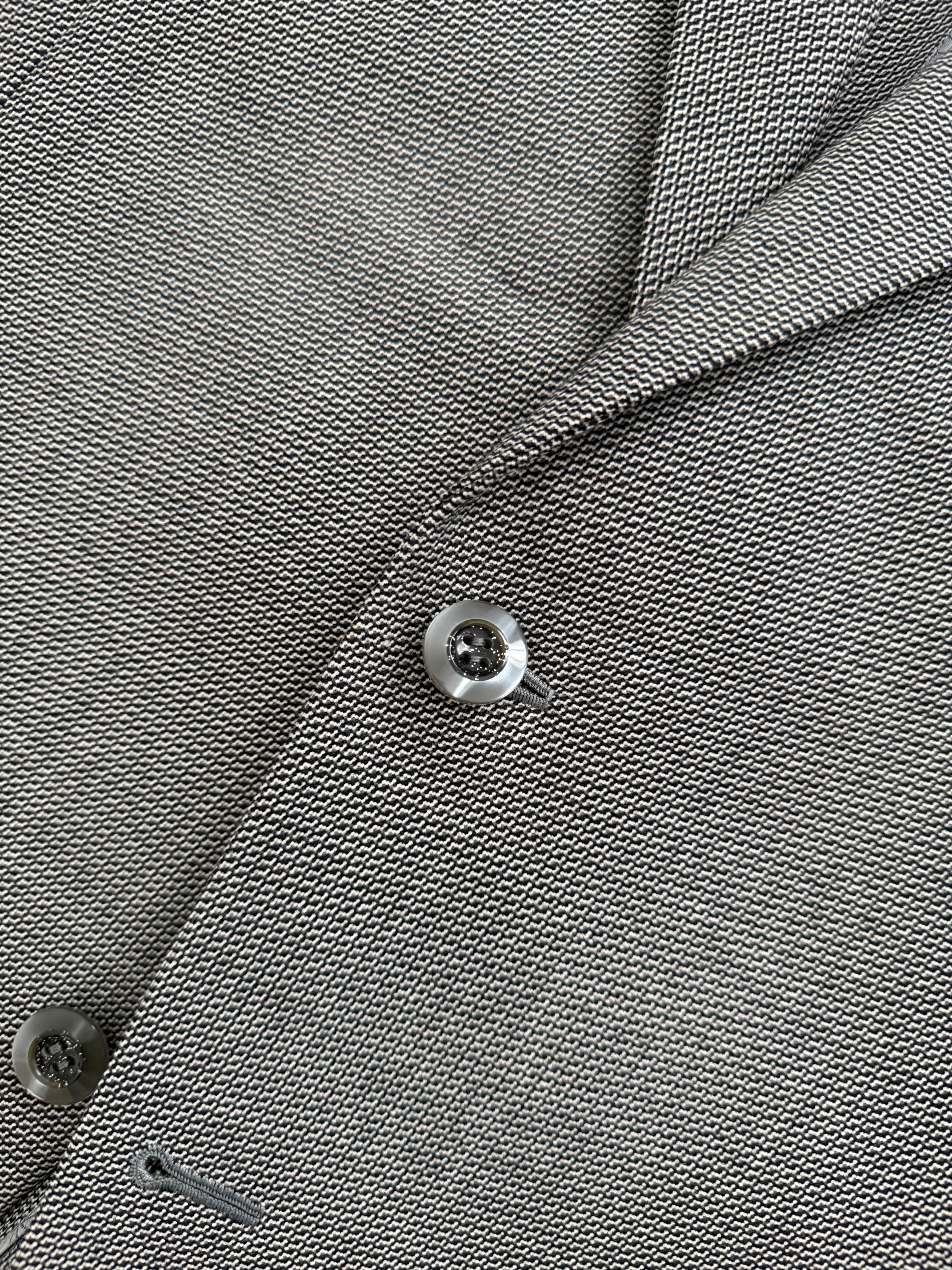 Yves Saint Laurent 1990s 2B Textured Wool Grey Suit - Size L Jacket / 34" Waist
