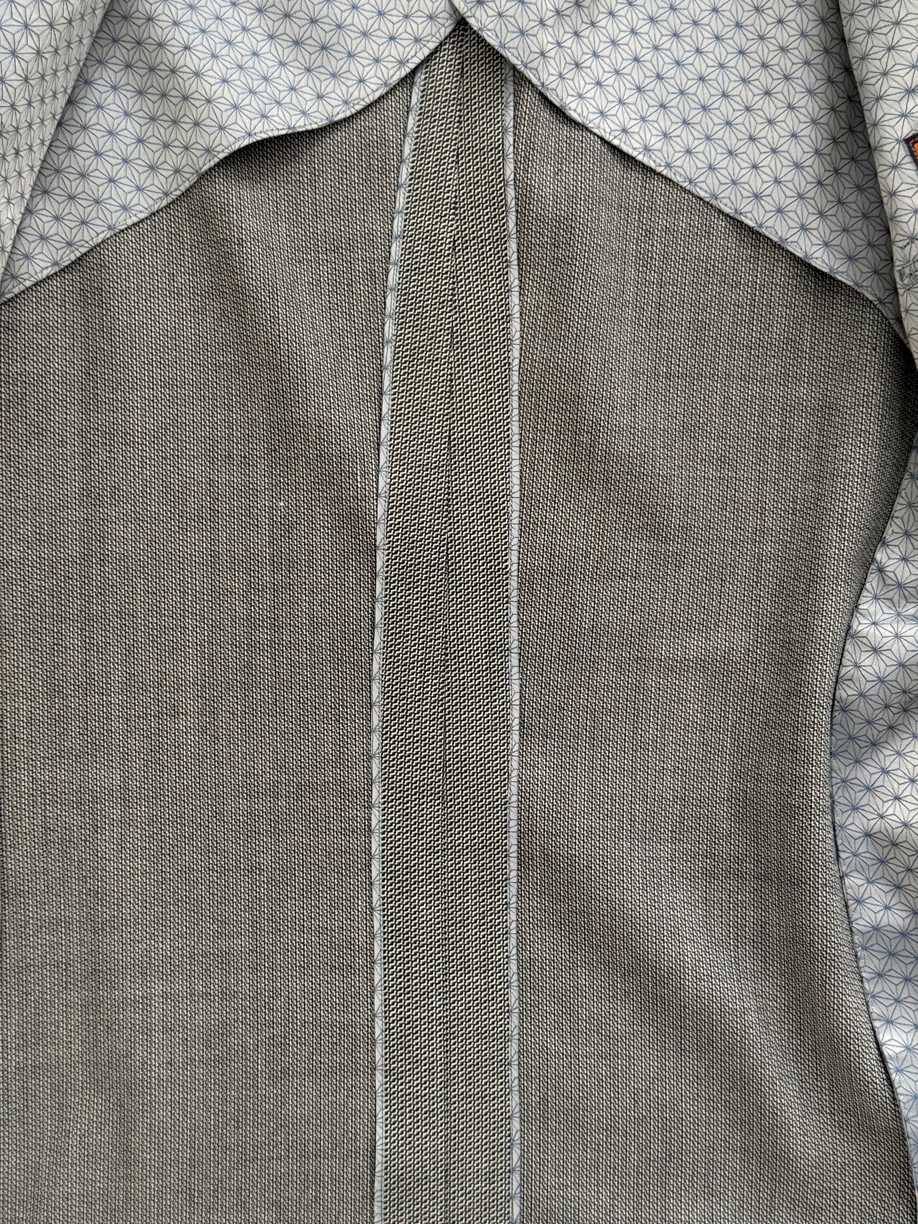 Yves Saint Laurent 1990s 2B Textured Wool Grey Suit - Size L Jacket / 34" Waist