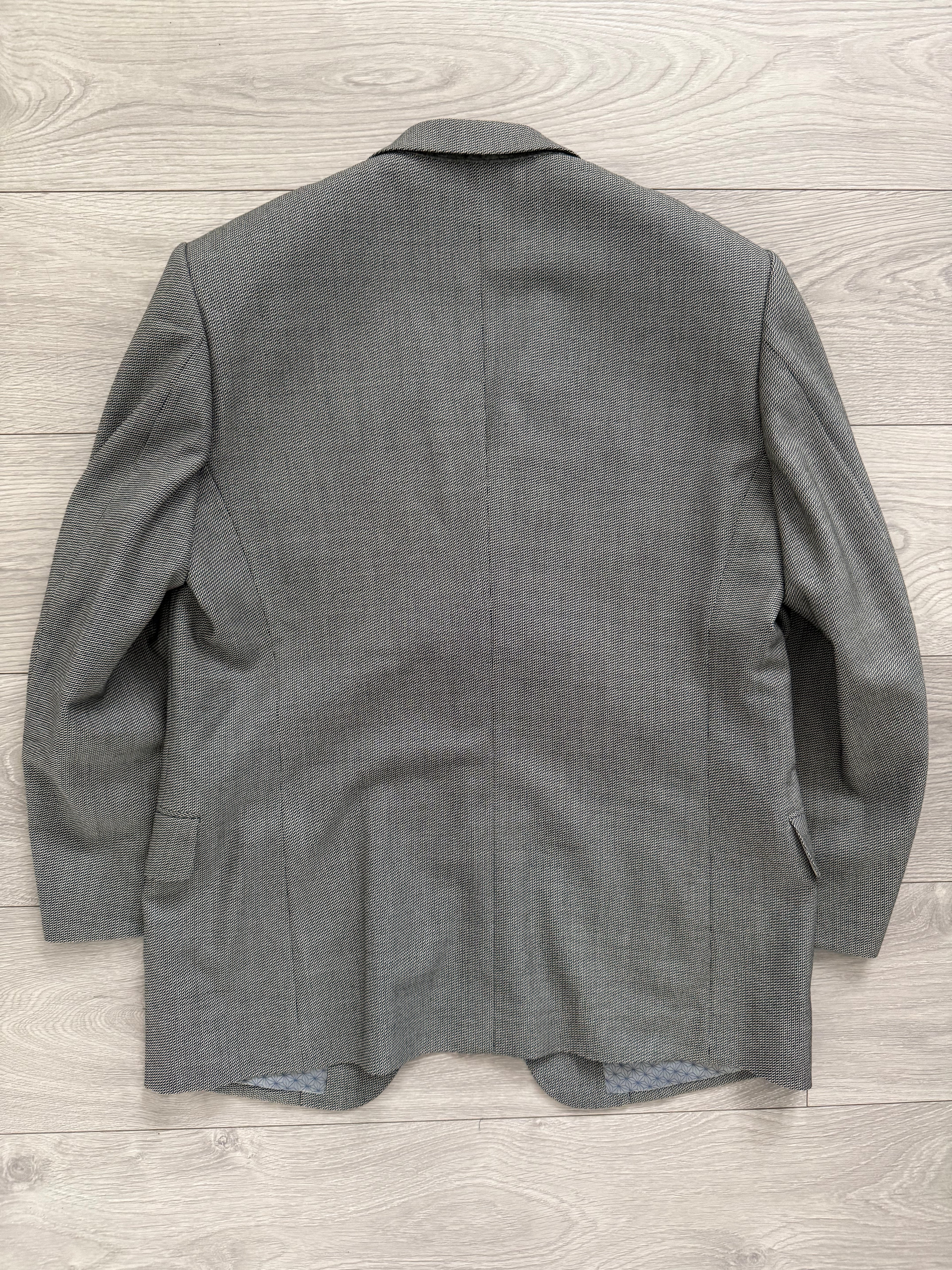 Yves Saint Laurent 1990s 2B Textured Wool Grey Suit - Size L Jacket / 34" Waist