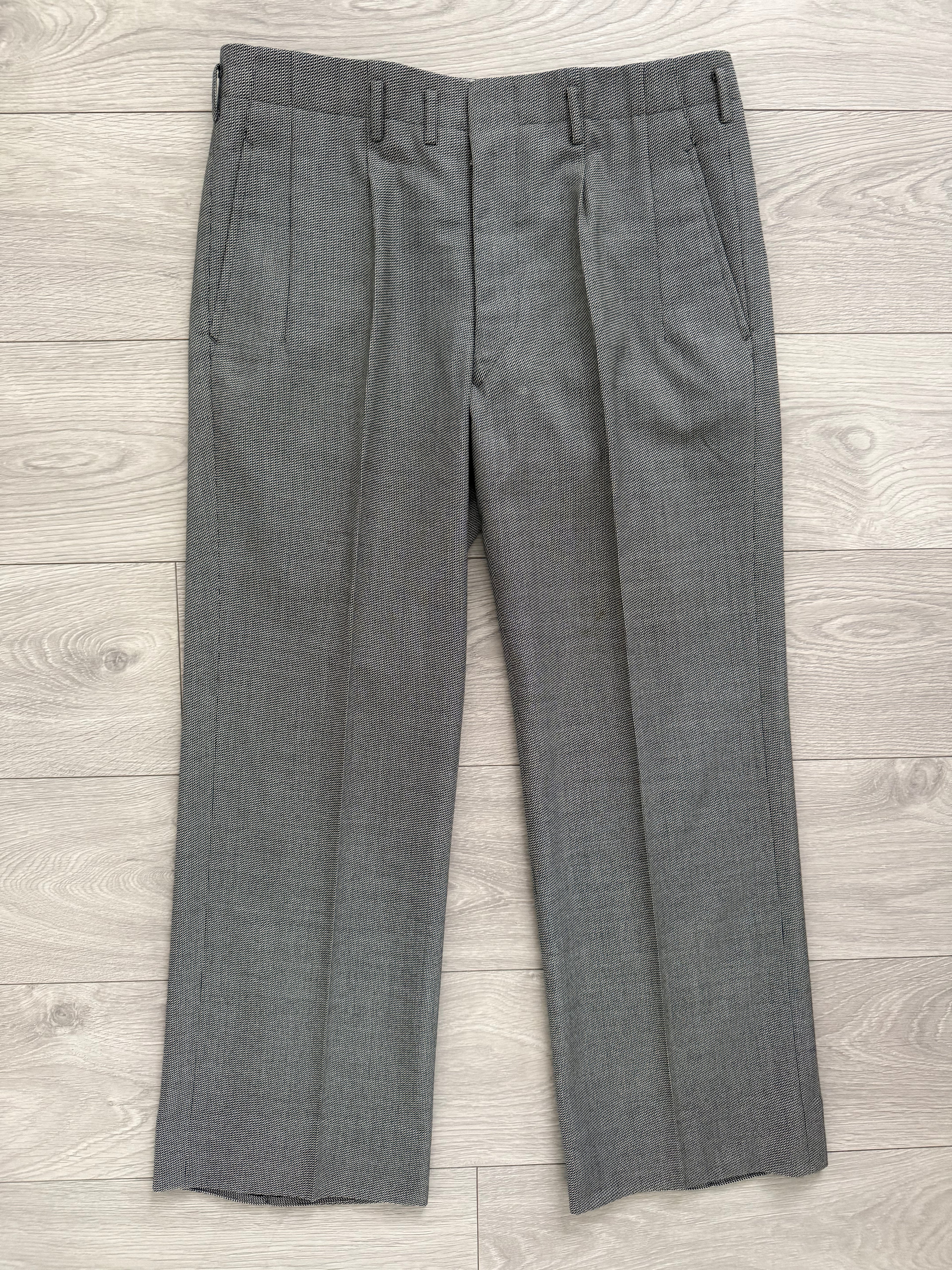 Yves Saint Laurent 1990s 2B Textured Wool Grey Suit - Size L Jacket / 34" Waist