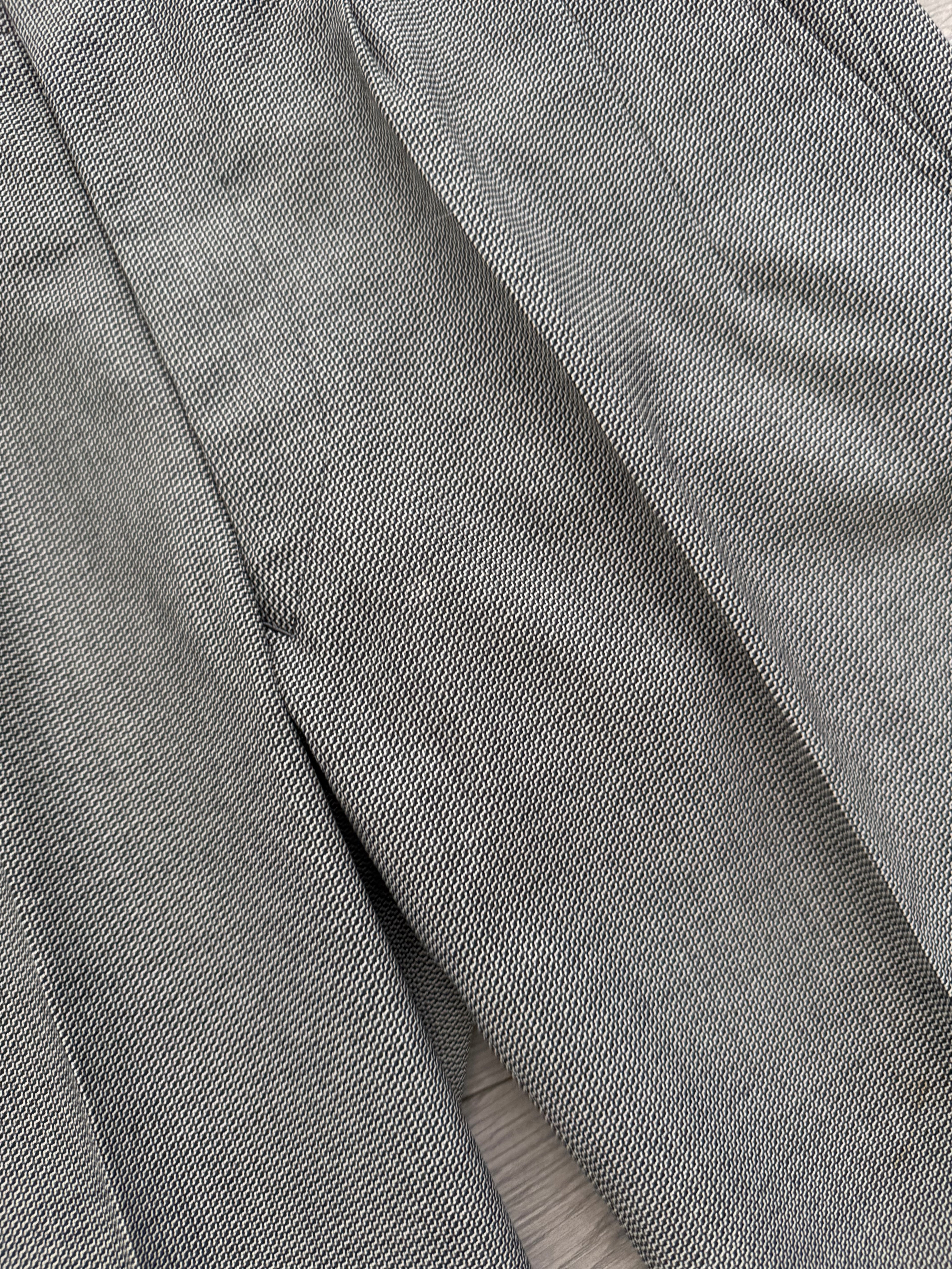 Yves Saint Laurent 1990s 2B Textured Wool Grey Suit - Size L Jacket / 34" Waist