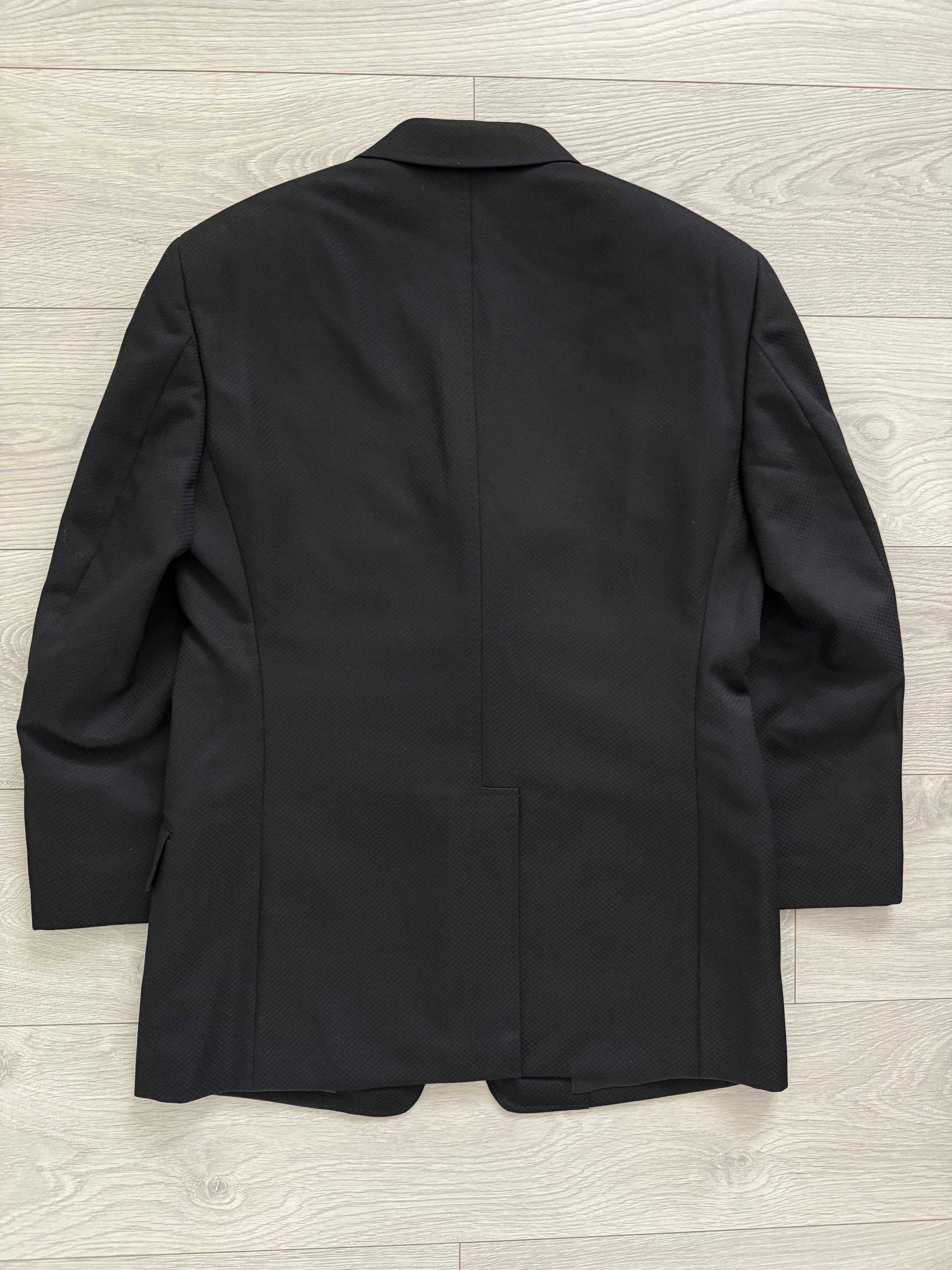 Yves Saint Laurent 1990s 3B Textured Pleated Wool Black Suit - Size S Jacket / 31" Waist