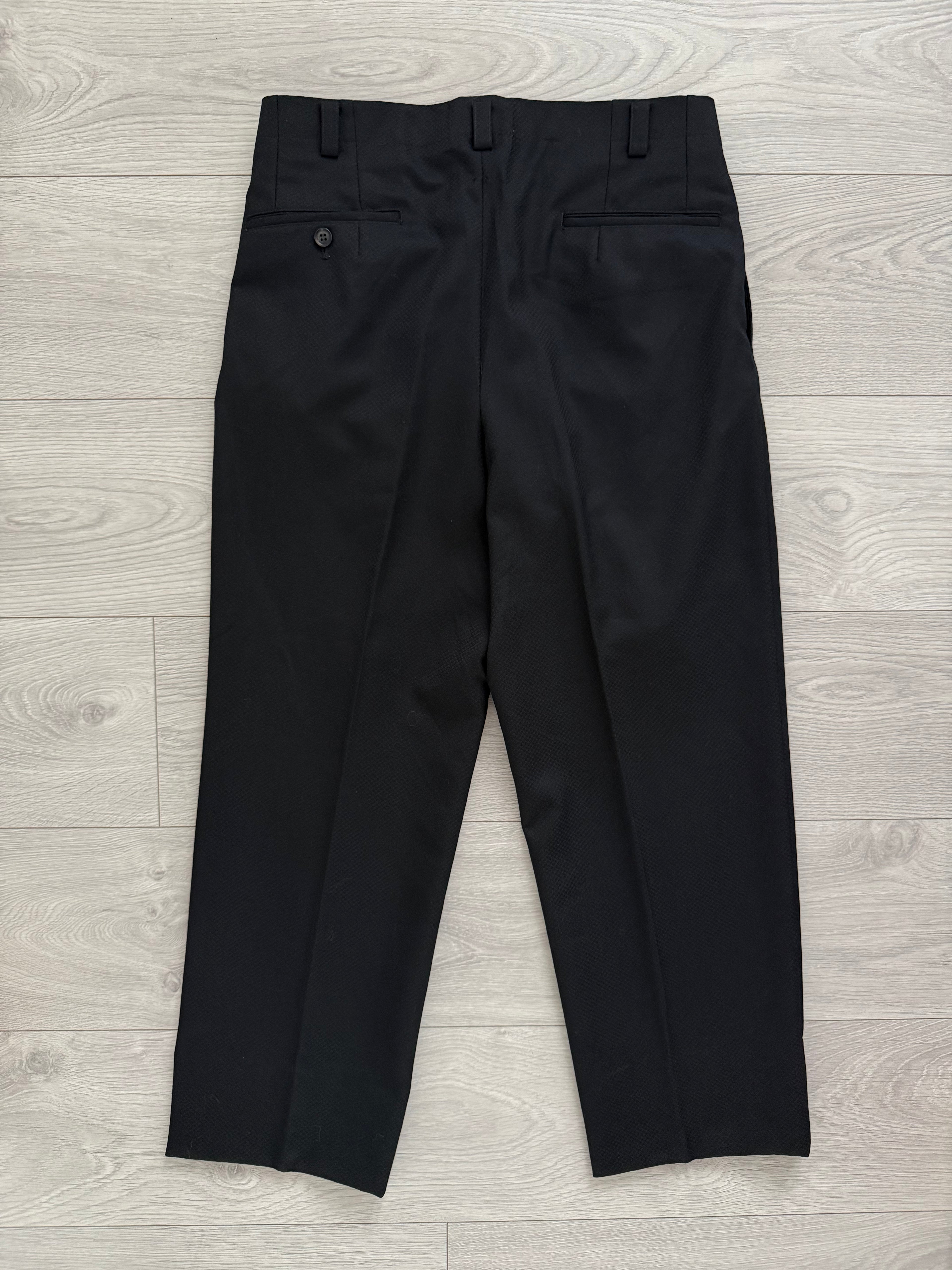 Yves Saint Laurent 1990s 3B Textured Pleated Wool Black Suit - Size S Jacket / 31" Waist