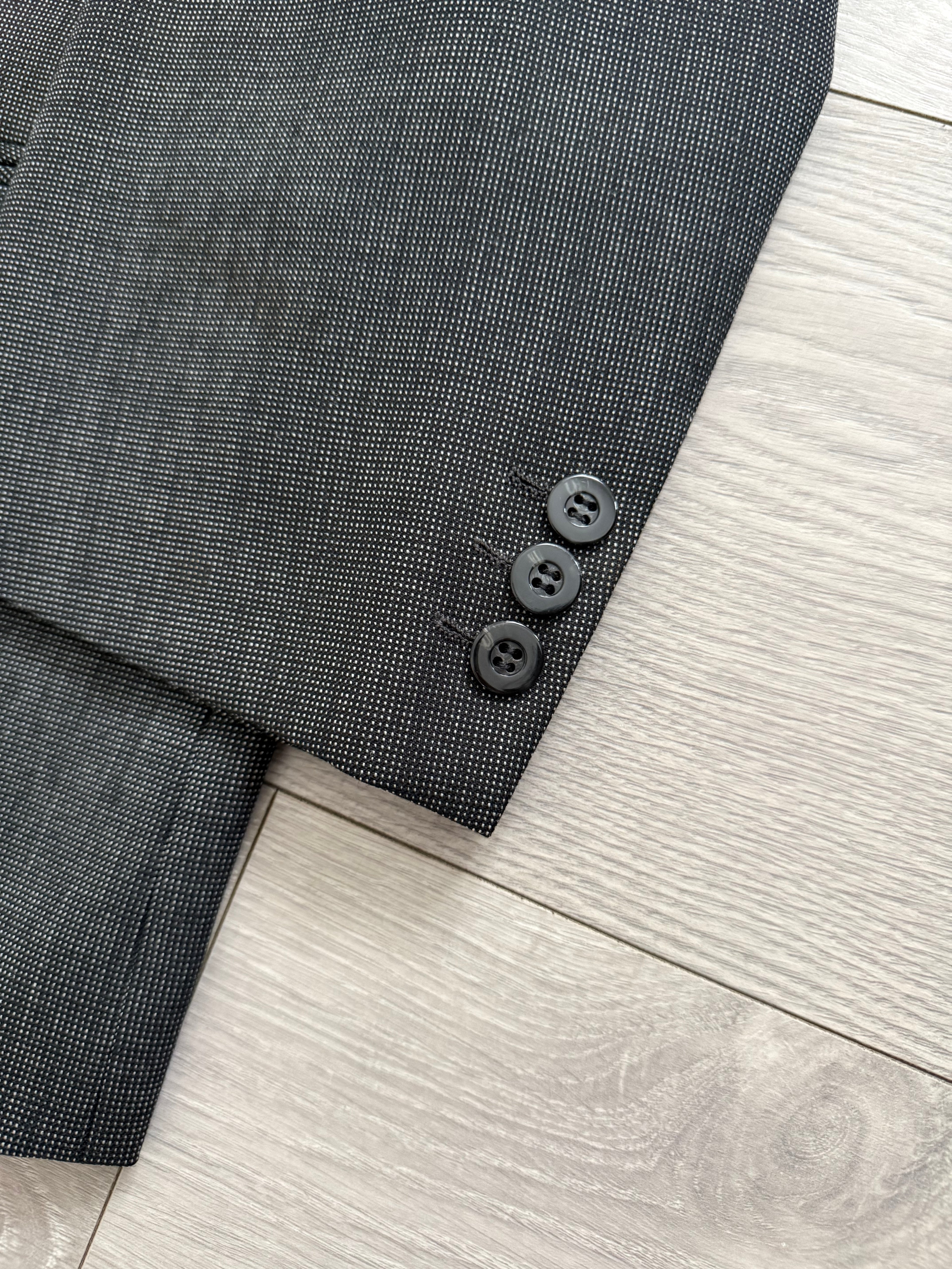 Yves Saint Laurent 1990s 2B Wool Grey Suit - Size M Jacket / 34" Waist