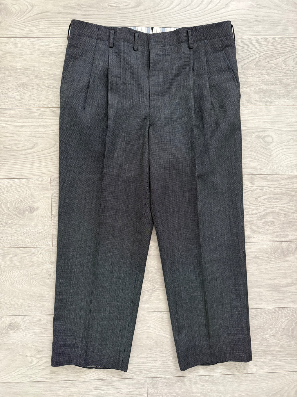 Yves Saint Laurent 1990s 2B Wool Grey Suit - Size M Jacket / 34" Waist