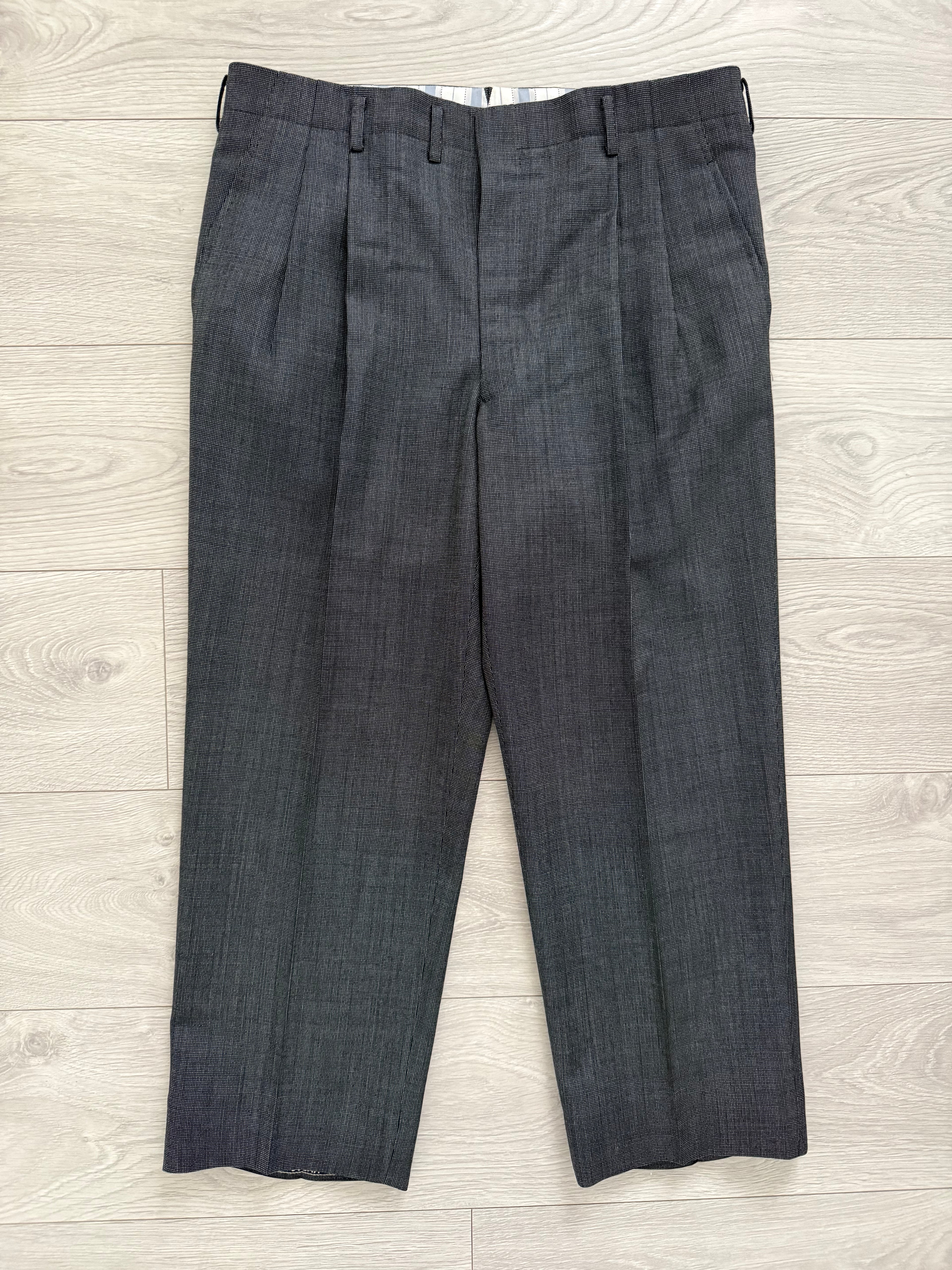 Yves Saint Laurent 1990s 2B Wool Grey Suit - Size M Jacket / 34" Waist