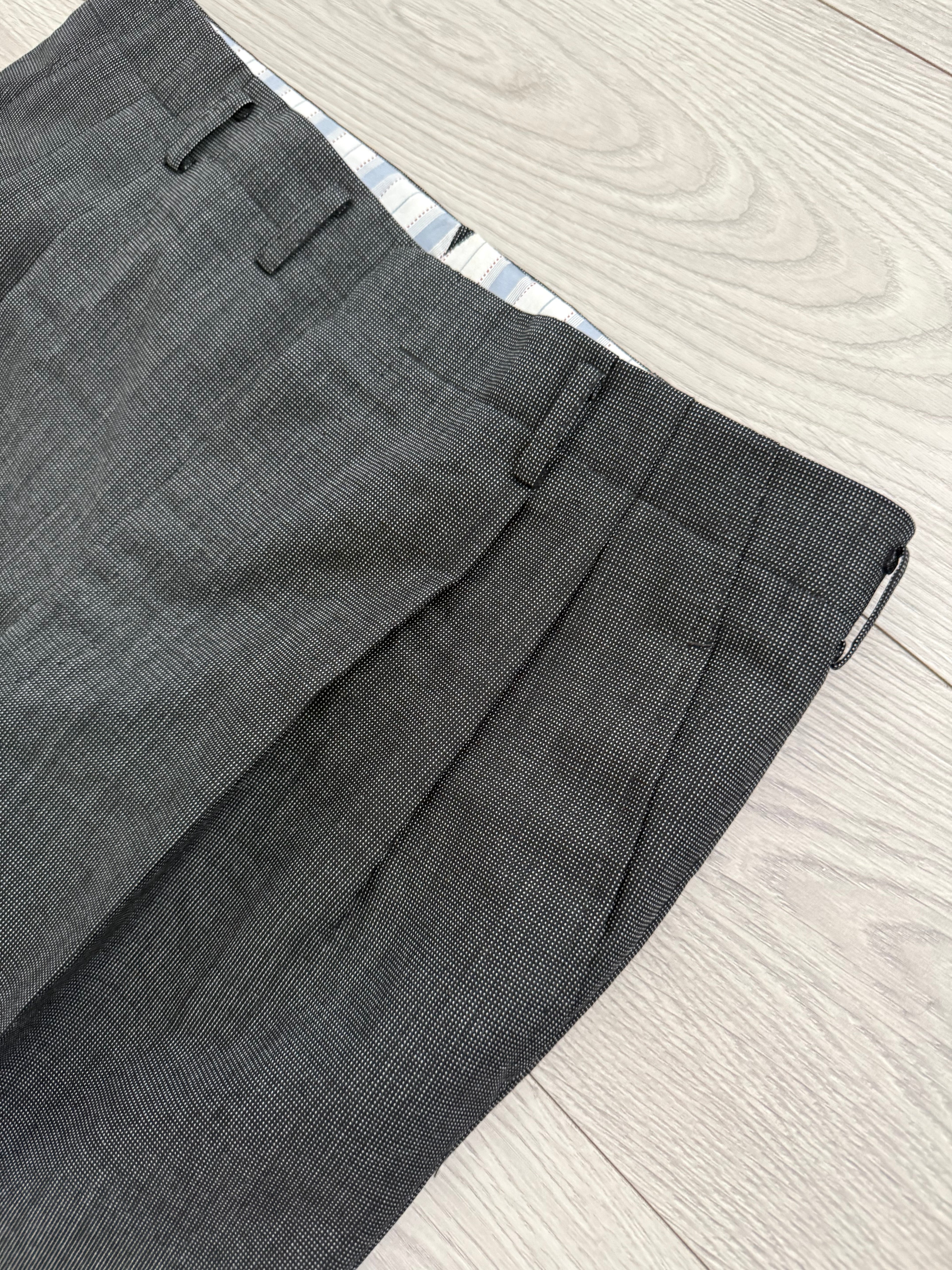 Yves Saint Laurent 1990s 2B Wool Grey Suit - Size M Jacket / 34" Waist