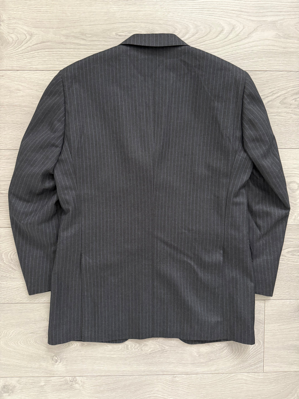 Yves Saint Laurent 1990s 3B Super 120s Wool Grey Pinstriped Suit - Size S Jacket / 31" Waist