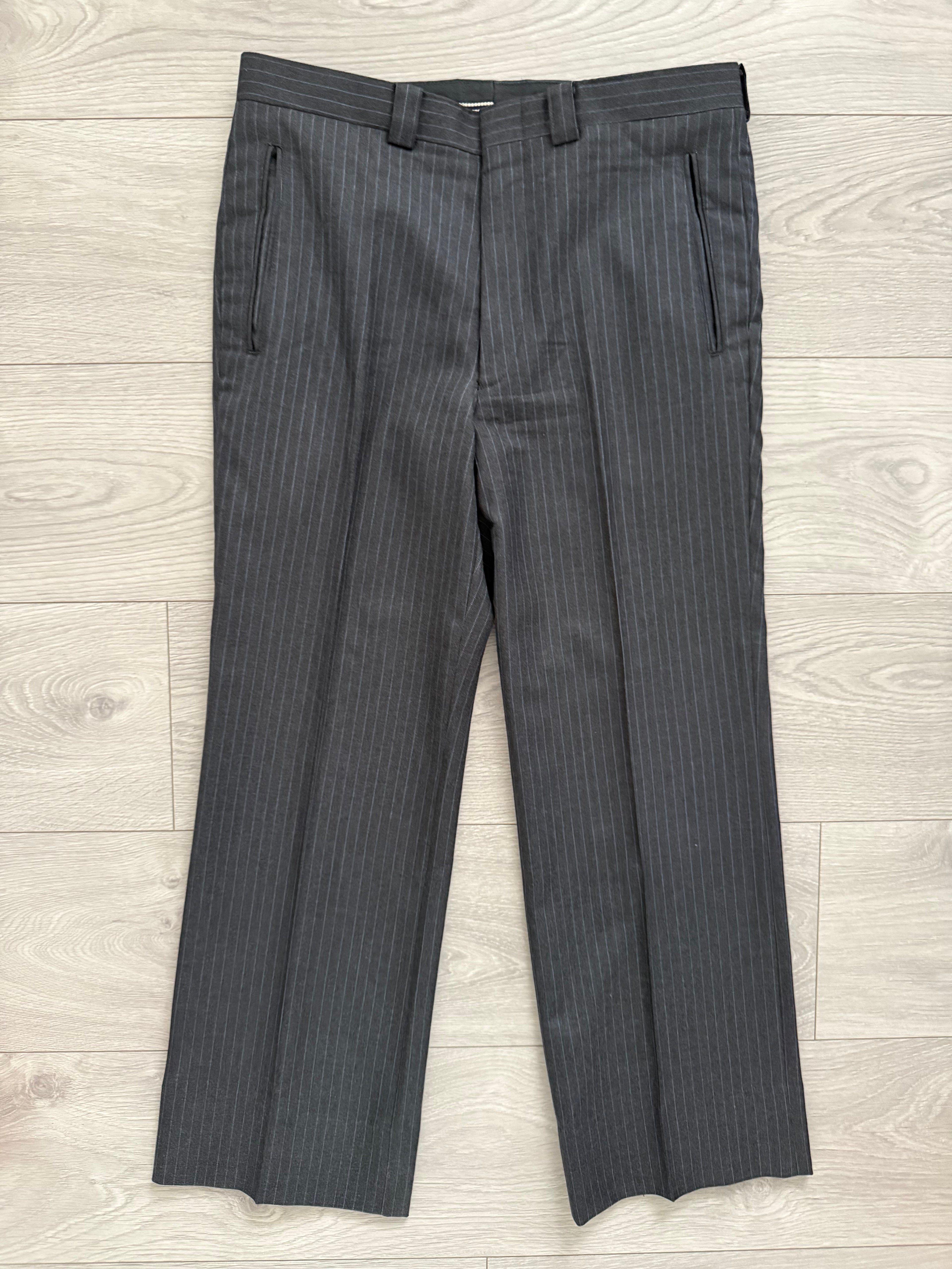 Yves Saint Laurent 1990s 3B Super 120s Wool Grey Pinstriped Suit - Size S Jacket / 31" Waist