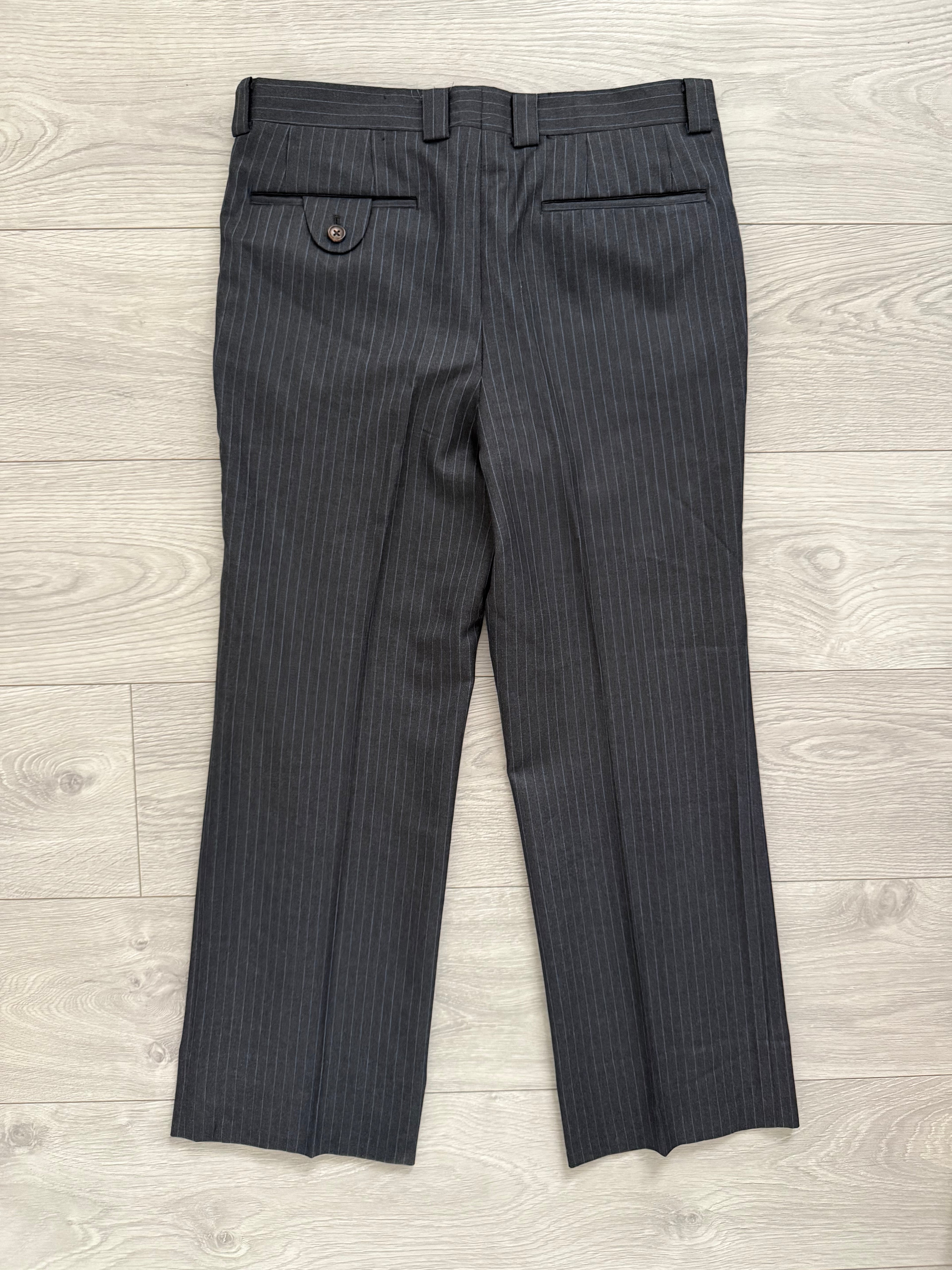 Yves Saint Laurent 1990s 3B Super 120s Wool Grey Pinstriped Suit - Size S Jacket / 31" Waist