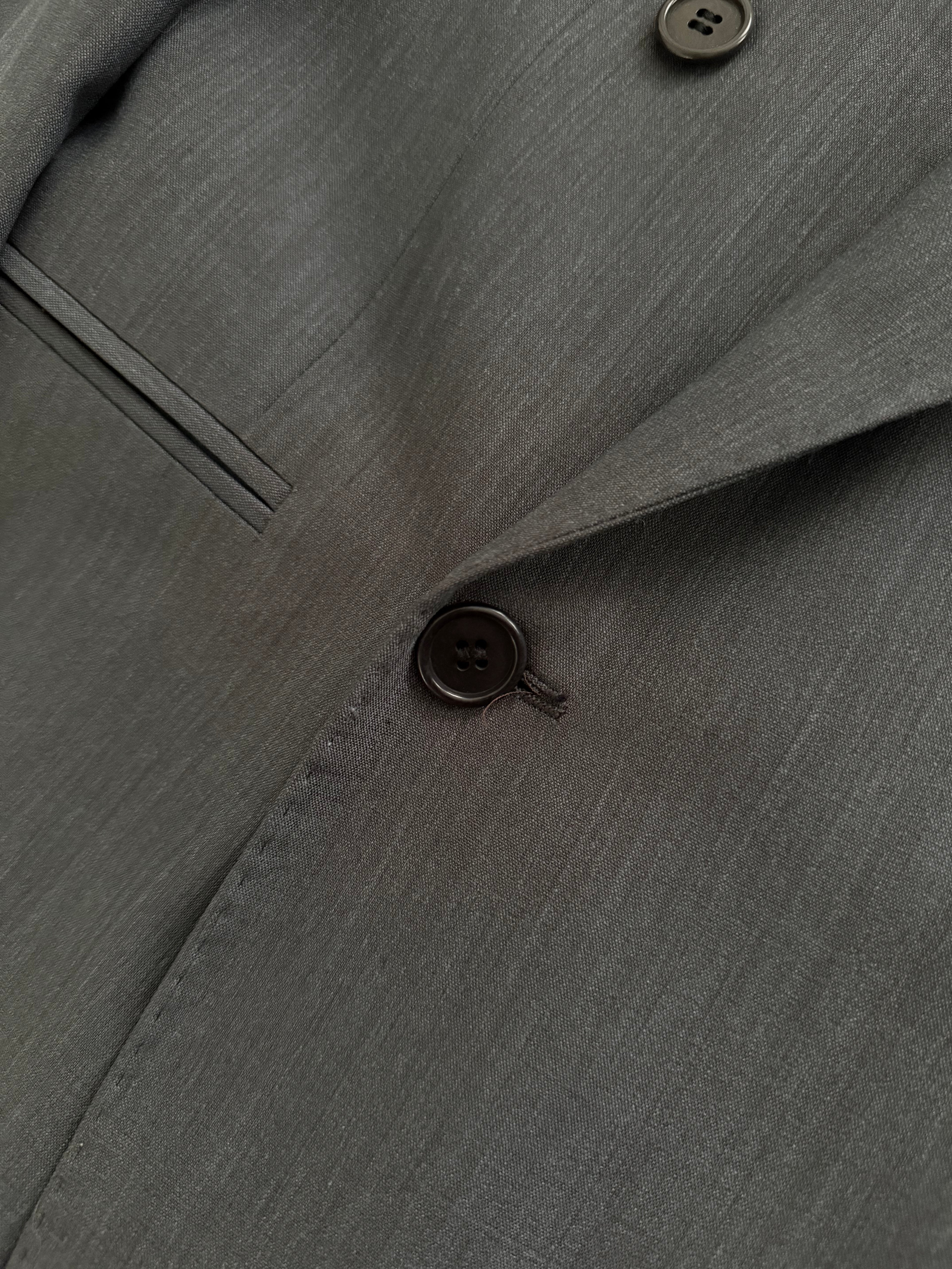 Yves Saint Laurent 1980s Peaked Lapel Double Breasted Lightweight Suit - Size S Jacket / 30" Waist