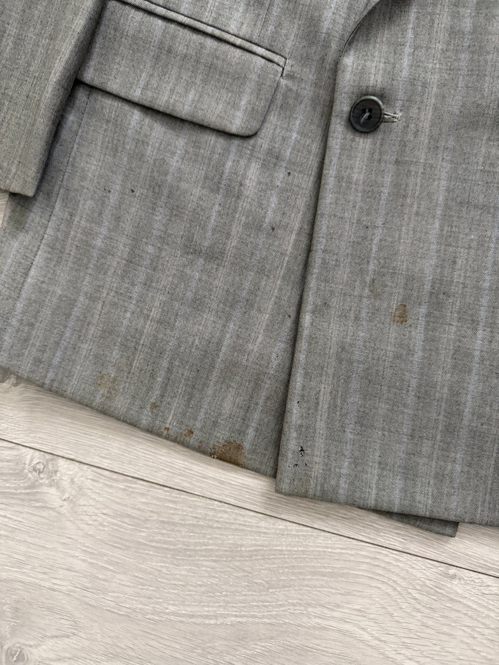 Christian Dior 1980s Peaked Lapel Double Breasted Wool Suit Grey - Size L Jacket / 34" Waist