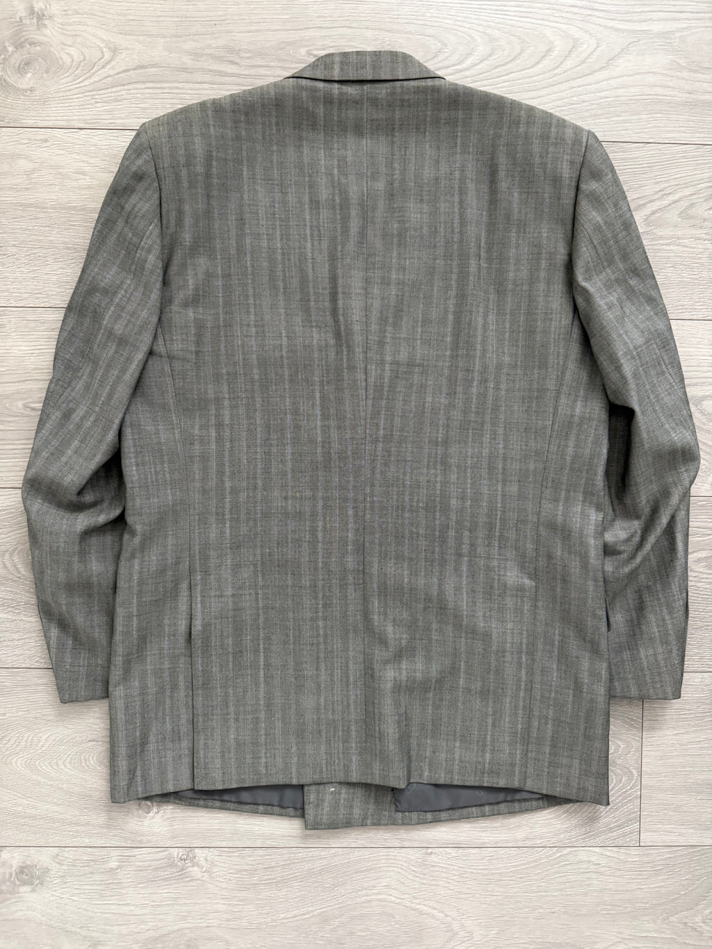 Christian Dior 1980s Peaked Lapel Double Breasted Wool Suit Grey - Size L Jacket / 34" Waist