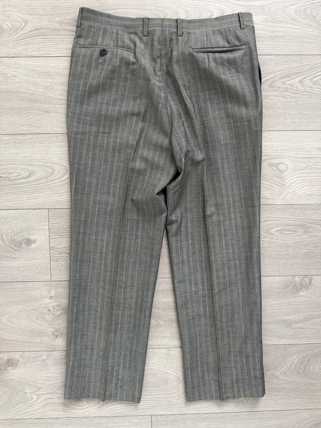 Christian Dior 1980s Peaked Lapel Double Breasted Wool Suit Grey - Size L Jacket / 34" Waist