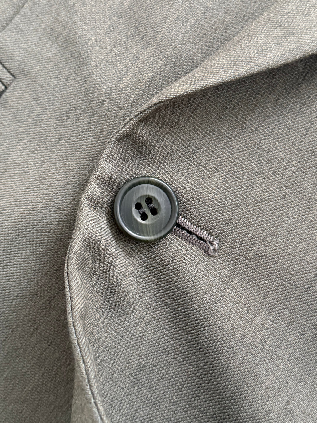 Christian Dior 1980s Peaked Lapel Double Breasted Pleated Wool Suit Taupe Olive - Size XL Jacket / 34" Waist