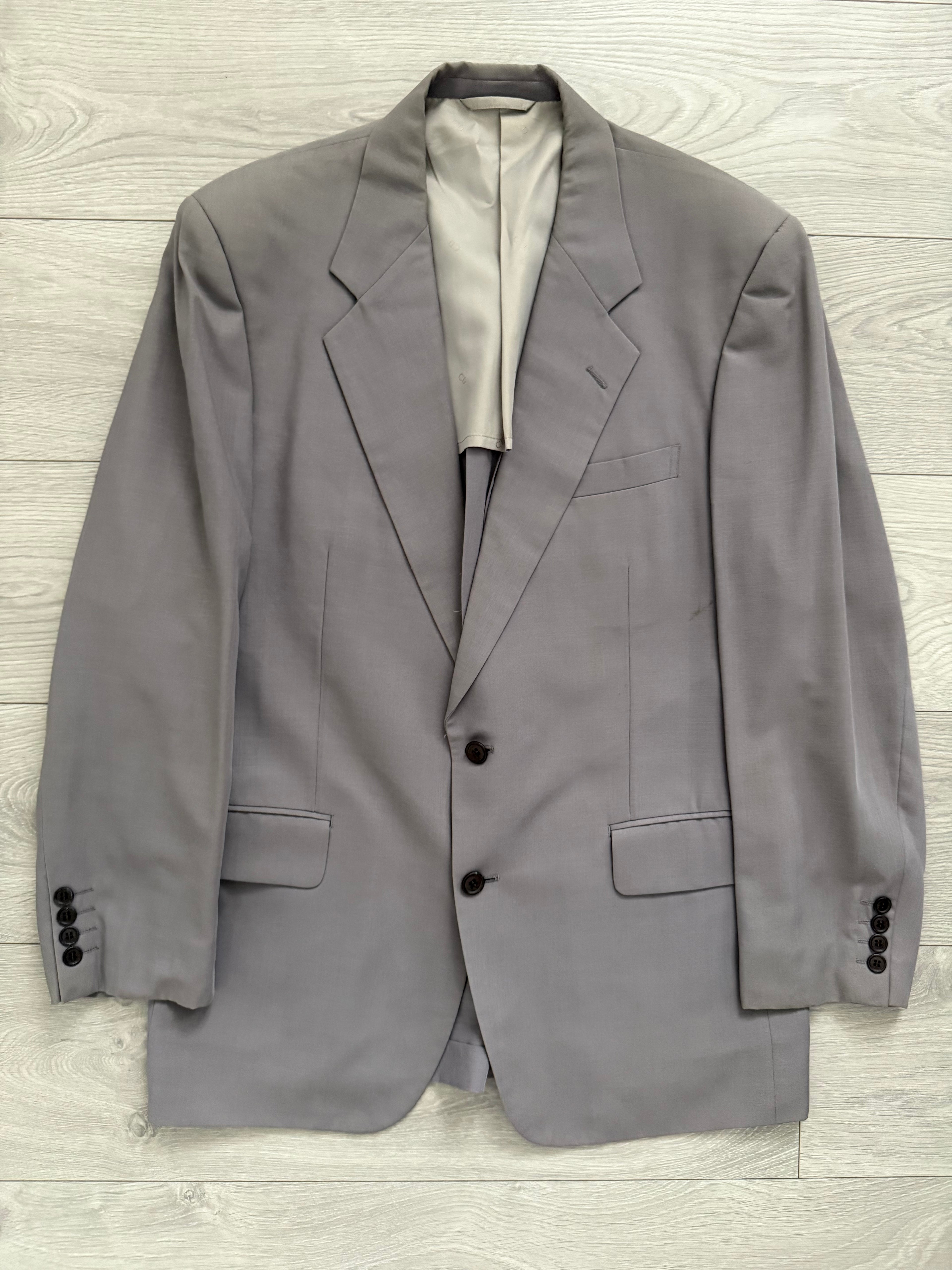 Christian Dior 1980s 2B Pleated Wool Suit - Size L Jacket / 32" Waist