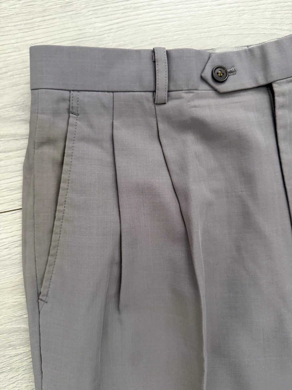 Christian Dior 1980s 2B Pleated Wool Suit - Size L Jacket / 32" Waist