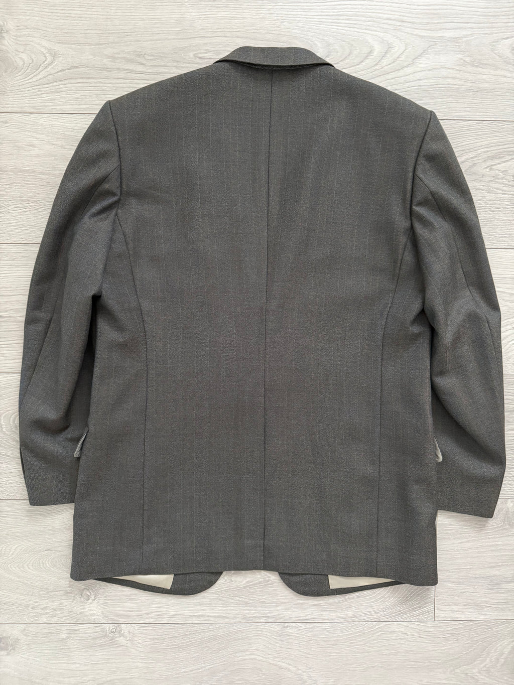 Givenchy 1980s 2B Pleated Wool Striped Suit - Size M Jacket / 32" Waist