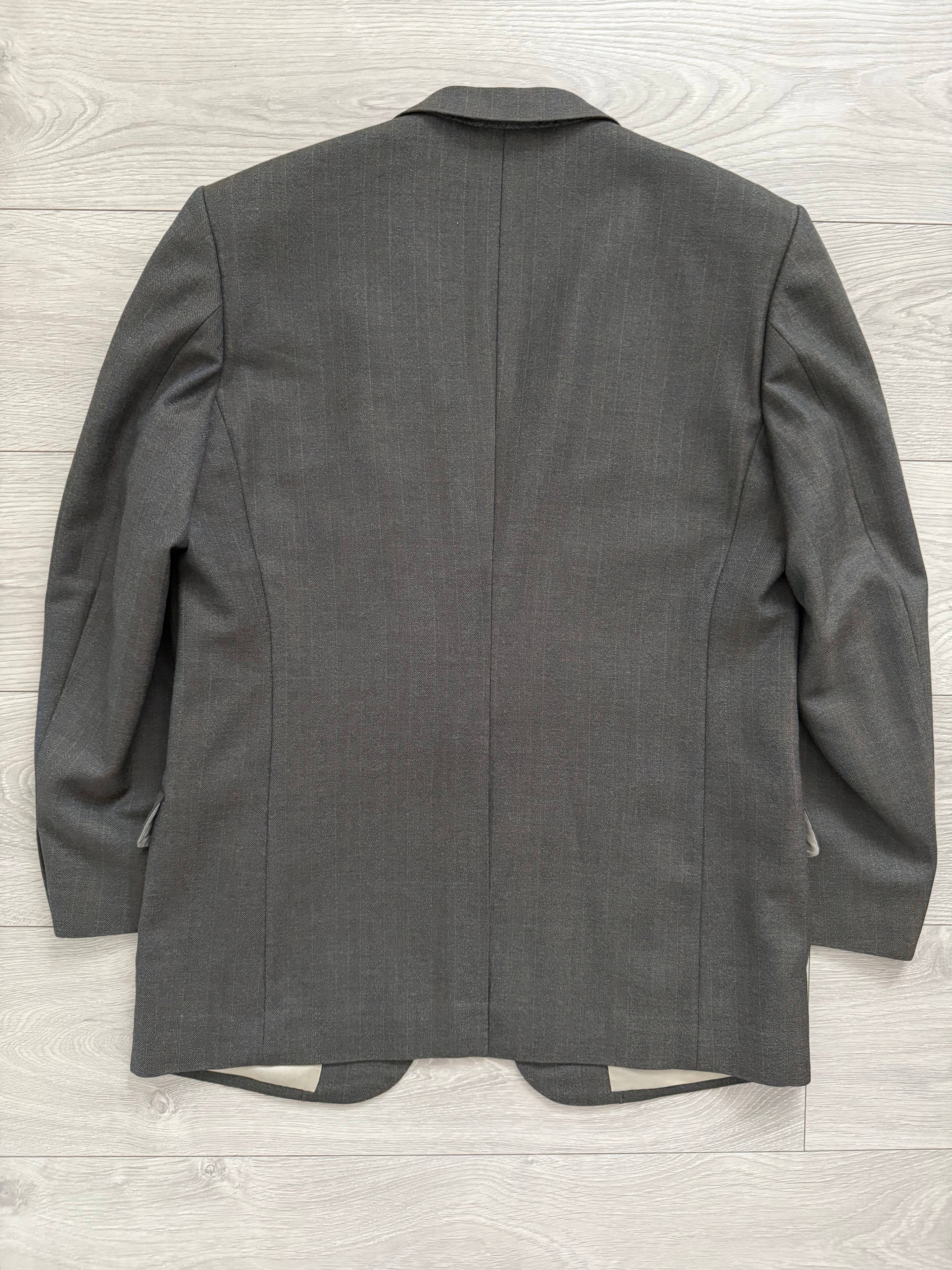 Givenchy 1980s 2B Pleated Wool Striped Suit - Size M Jacket / 32" Waist