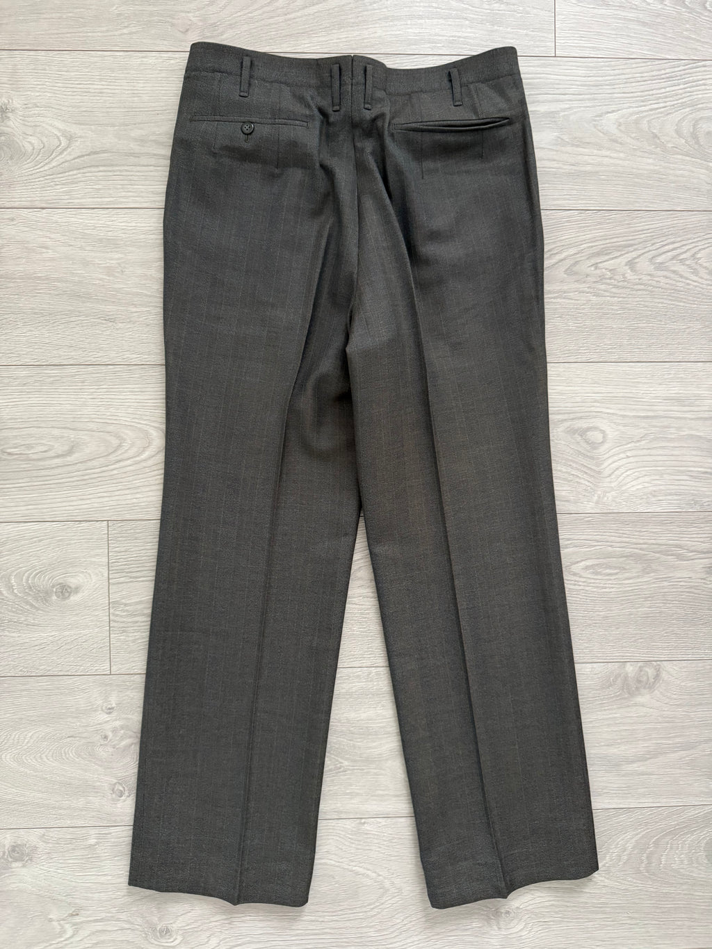 Givenchy 1980s 2B Pleated Wool Striped Suit - Size M Jacket / 32" Waist