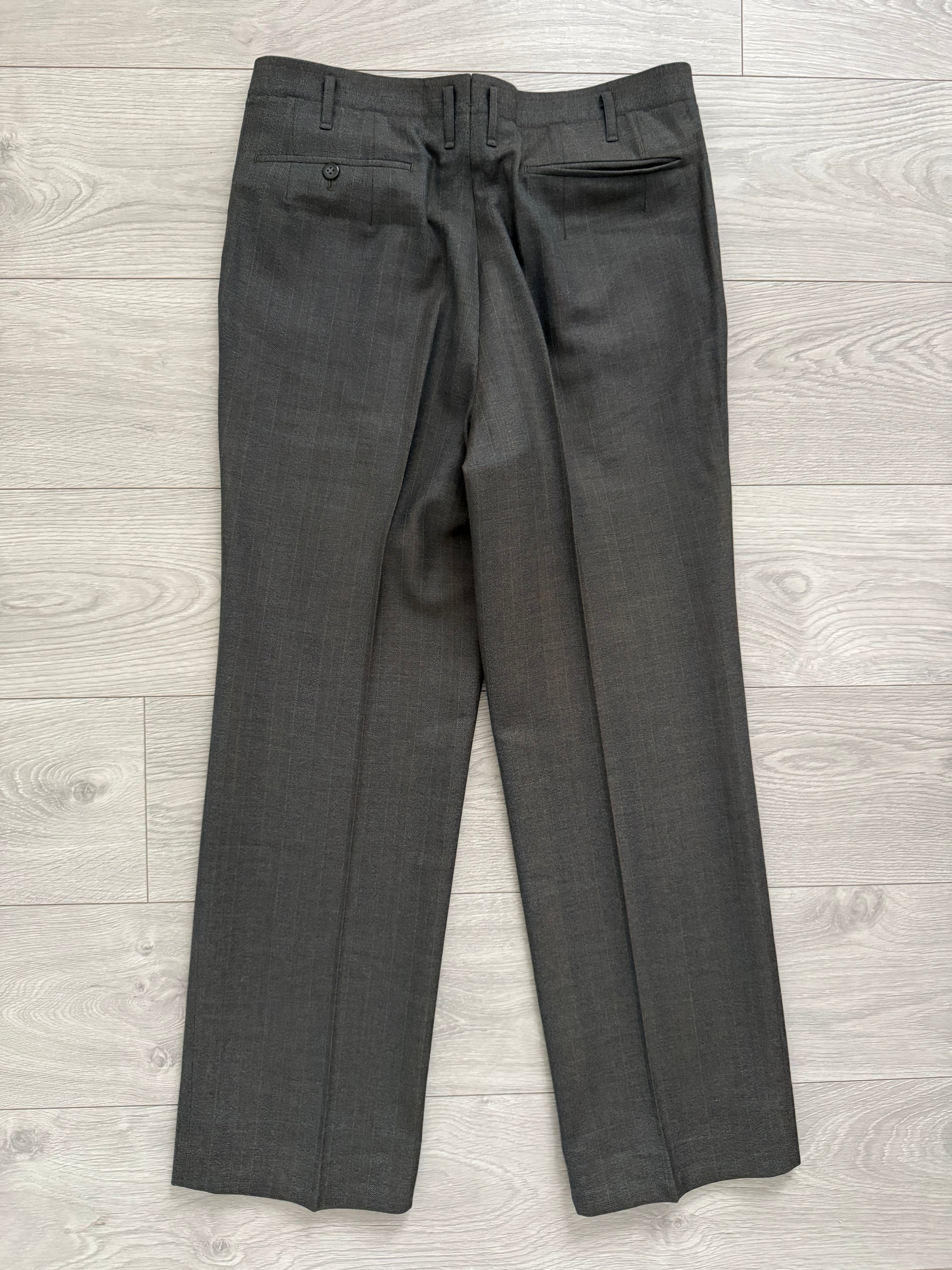 Givenchy 1980s 2B Pleated Wool Striped Suit - Size M Jacket / 32" Waist