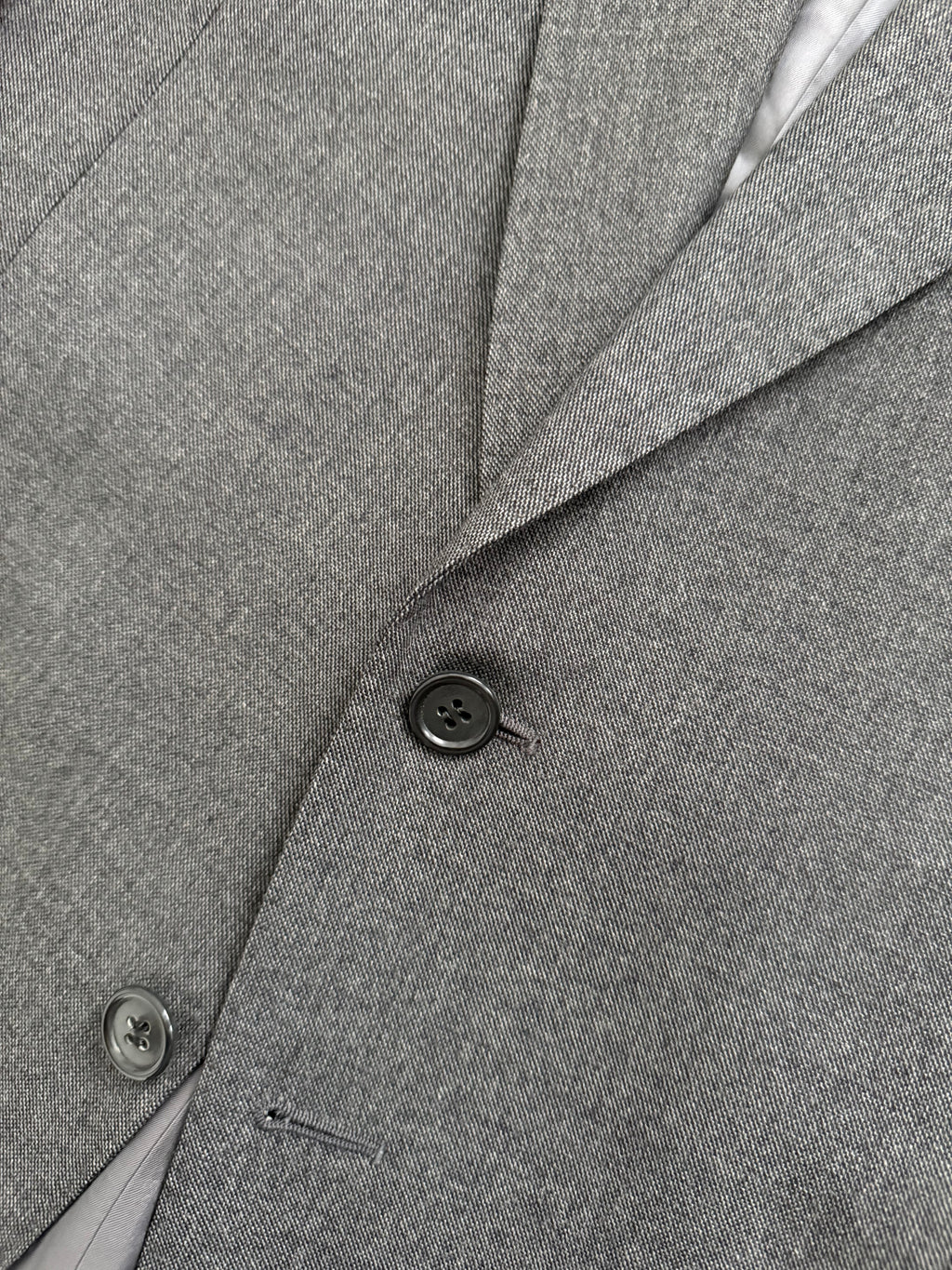 Givenchy 1980s 2B Pleated Wool Cerruti Fabric Grey Suit - Size S Jacket / 32" Waist