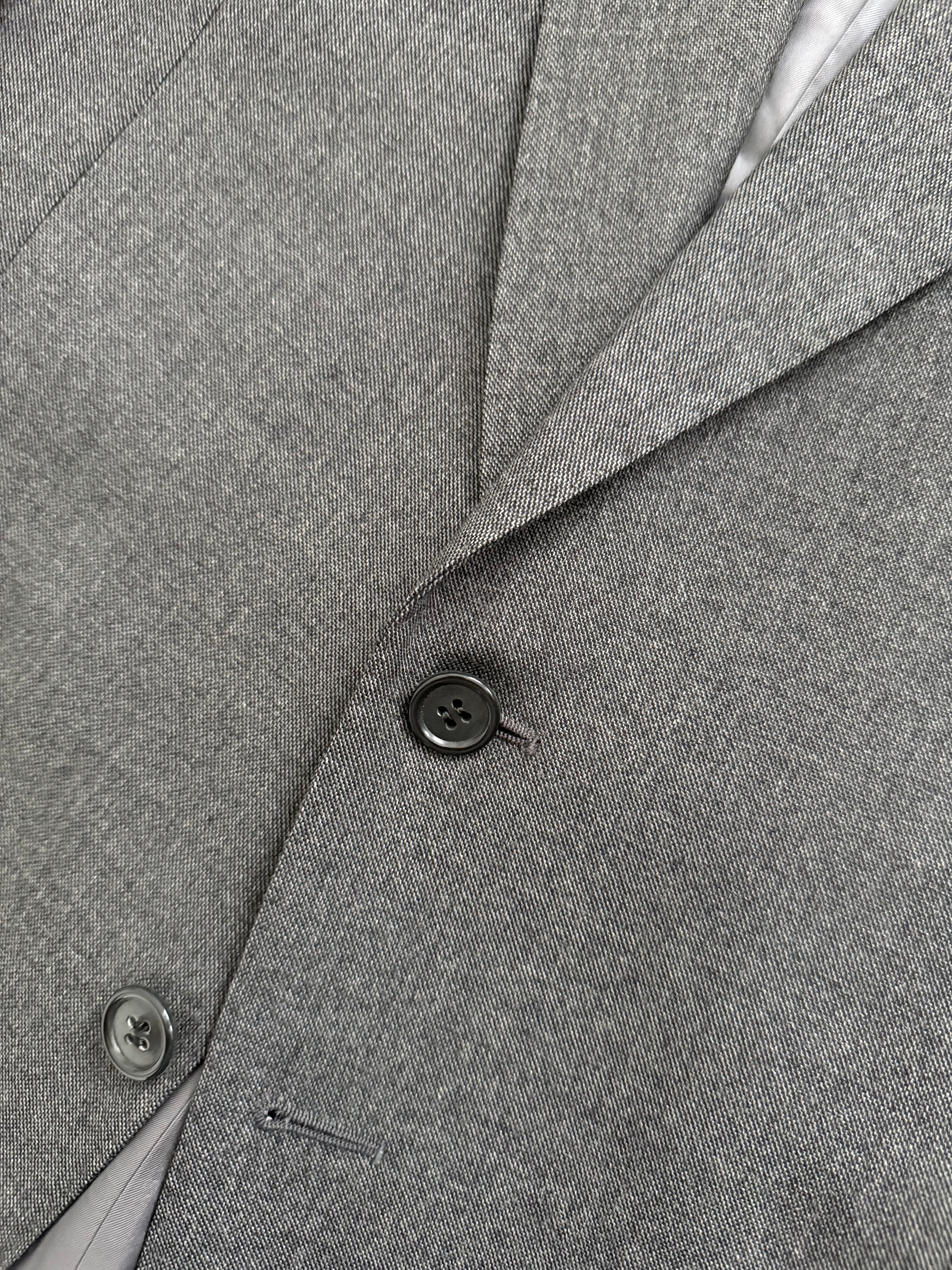 Givenchy 1980s 2B Pleated Wool Cerruti Fabric Grey Suit - Size S Jacket / 32" Waist