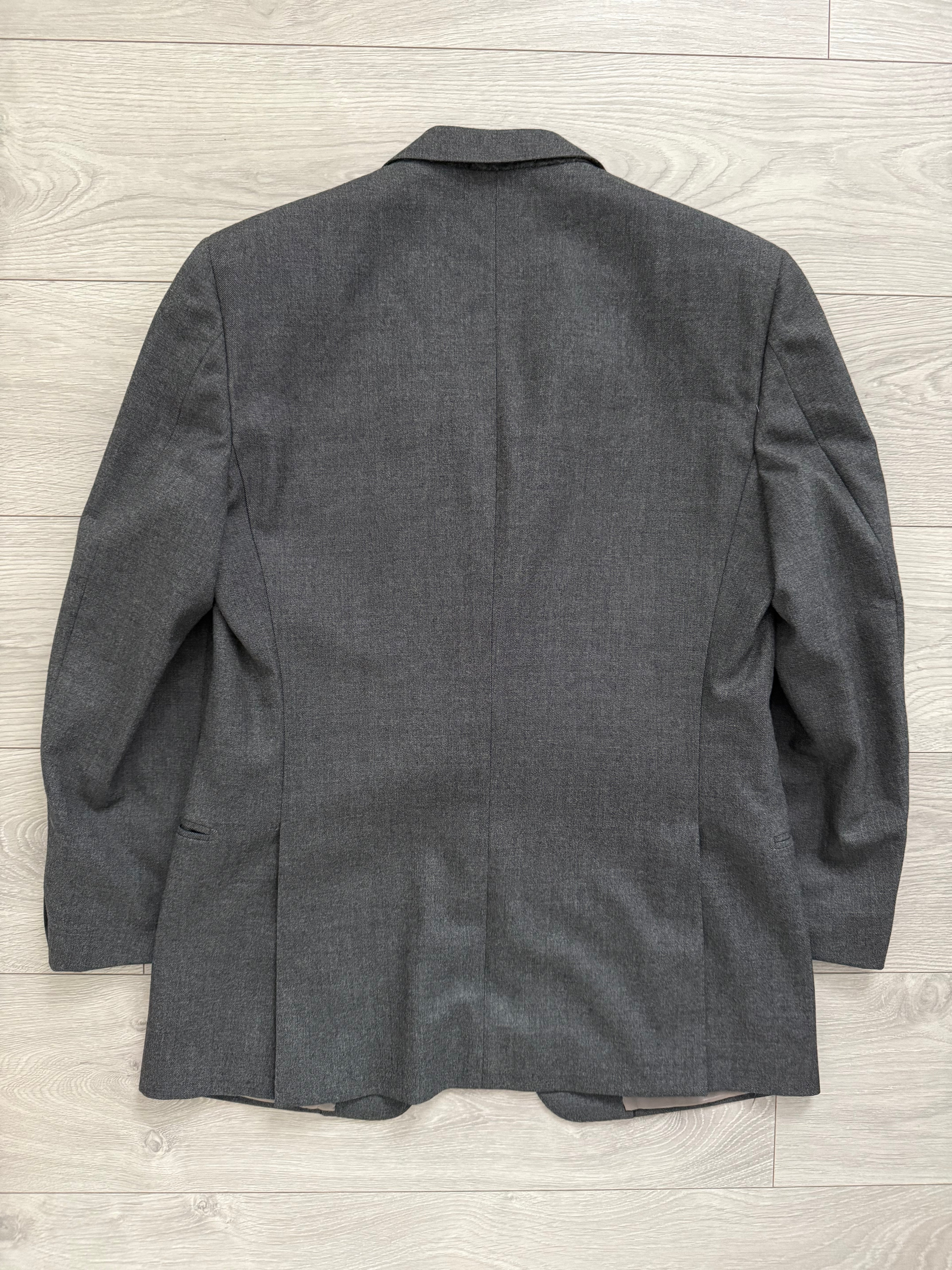 Givenchy 1980s 2B Pleated Wool Cerruti Fabric Grey Suit - Size S Jacket / 32" Waist
