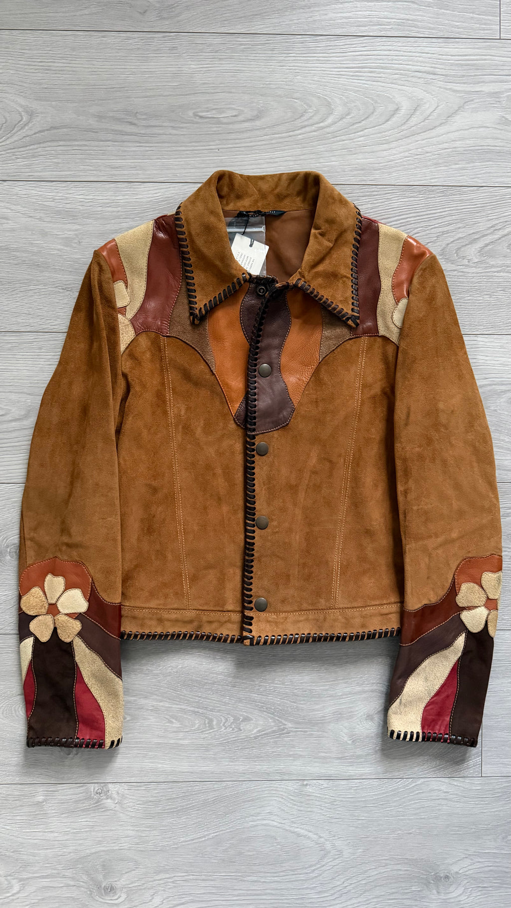 Gucci by Tom Ford SS2004 Western Leather Patchwork Jacket  - Size XS Mens