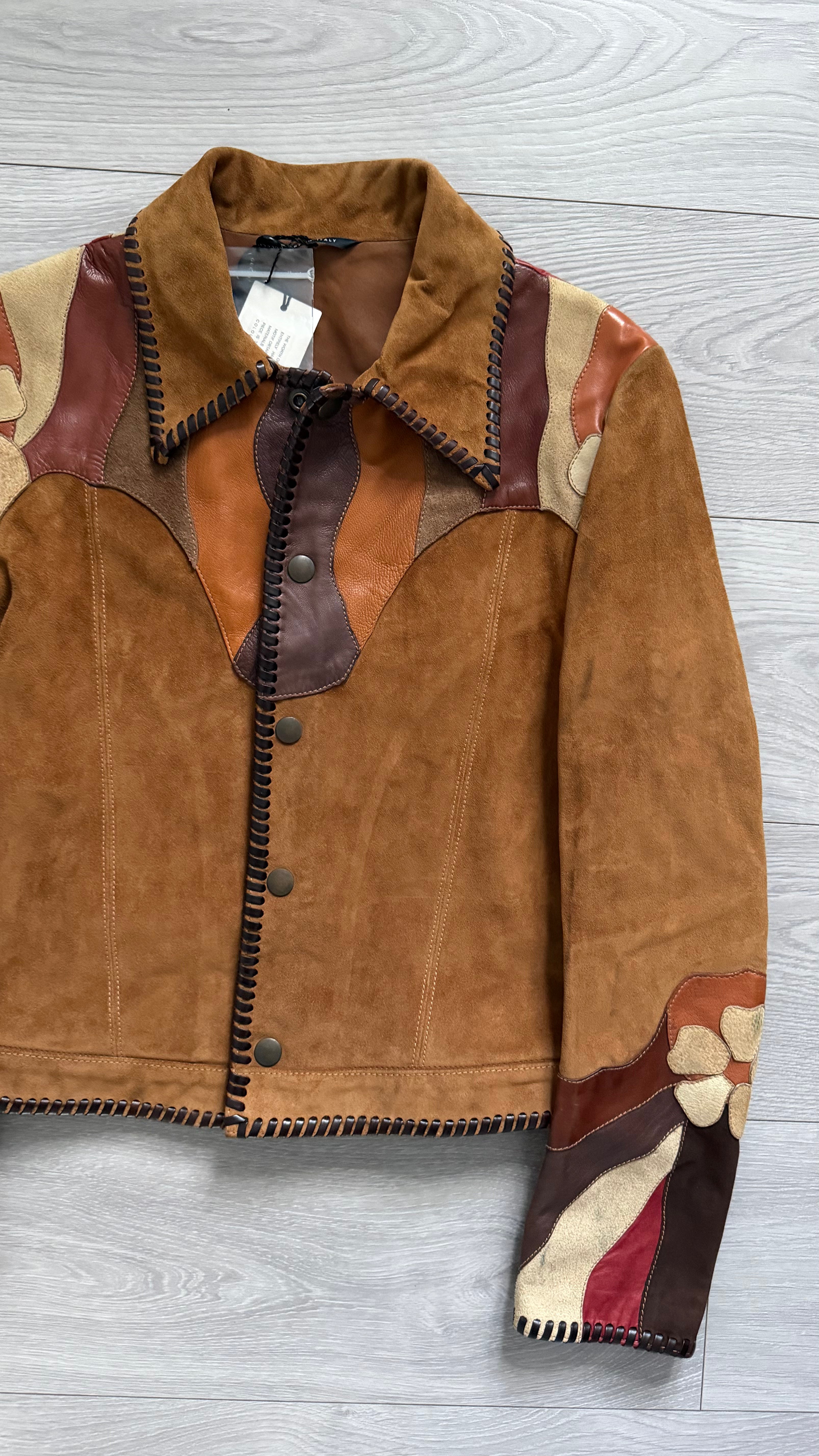 Gucci by Tom Ford SS2004 Western Leather Patchwork Jacket  - Size XS Mens