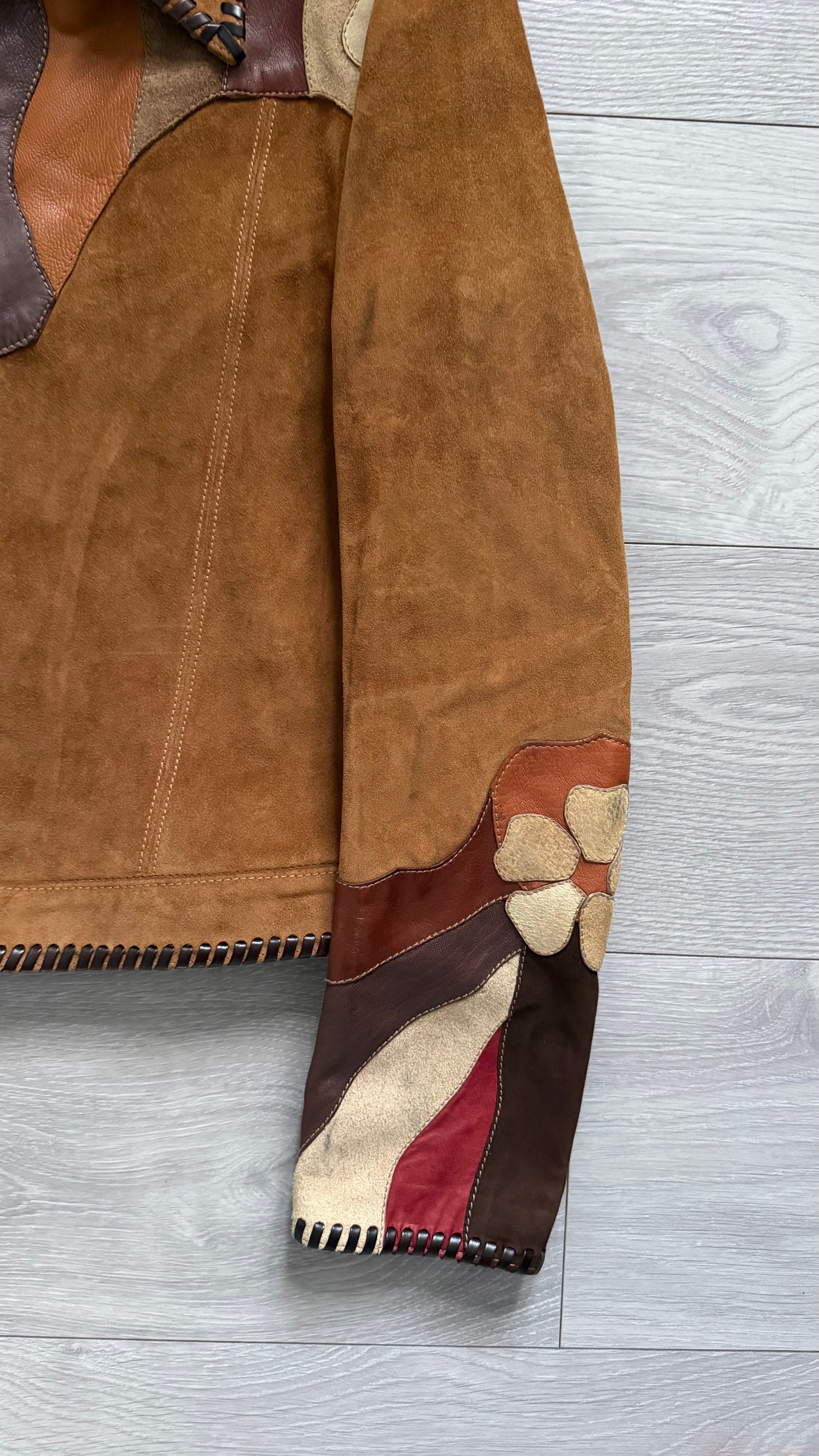 Gucci by Tom Ford SS2004 Western Leather Patchwork Jacket  - Size XS Mens