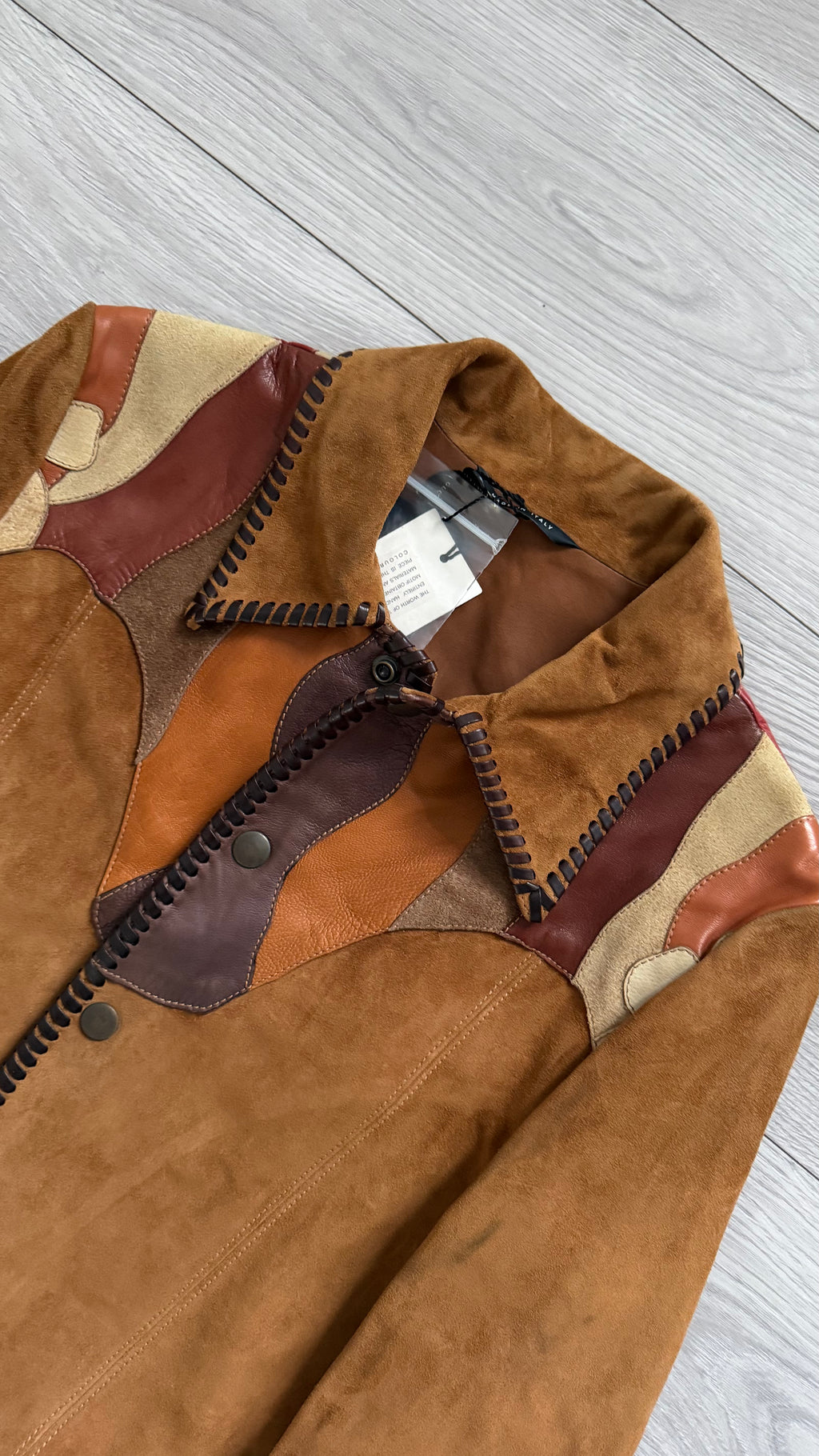Gucci by Tom Ford SS2004 Western Leather Patchwork Jacket  - Size XS Mens