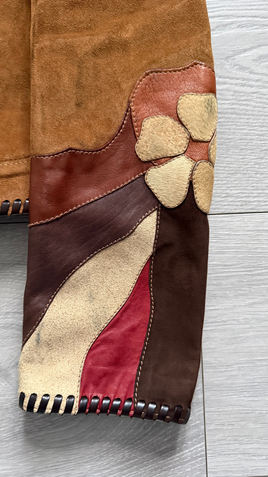 Gucci by Tom Ford SS2004 Western Leather Patchwork Jacket  - Size XS Mens