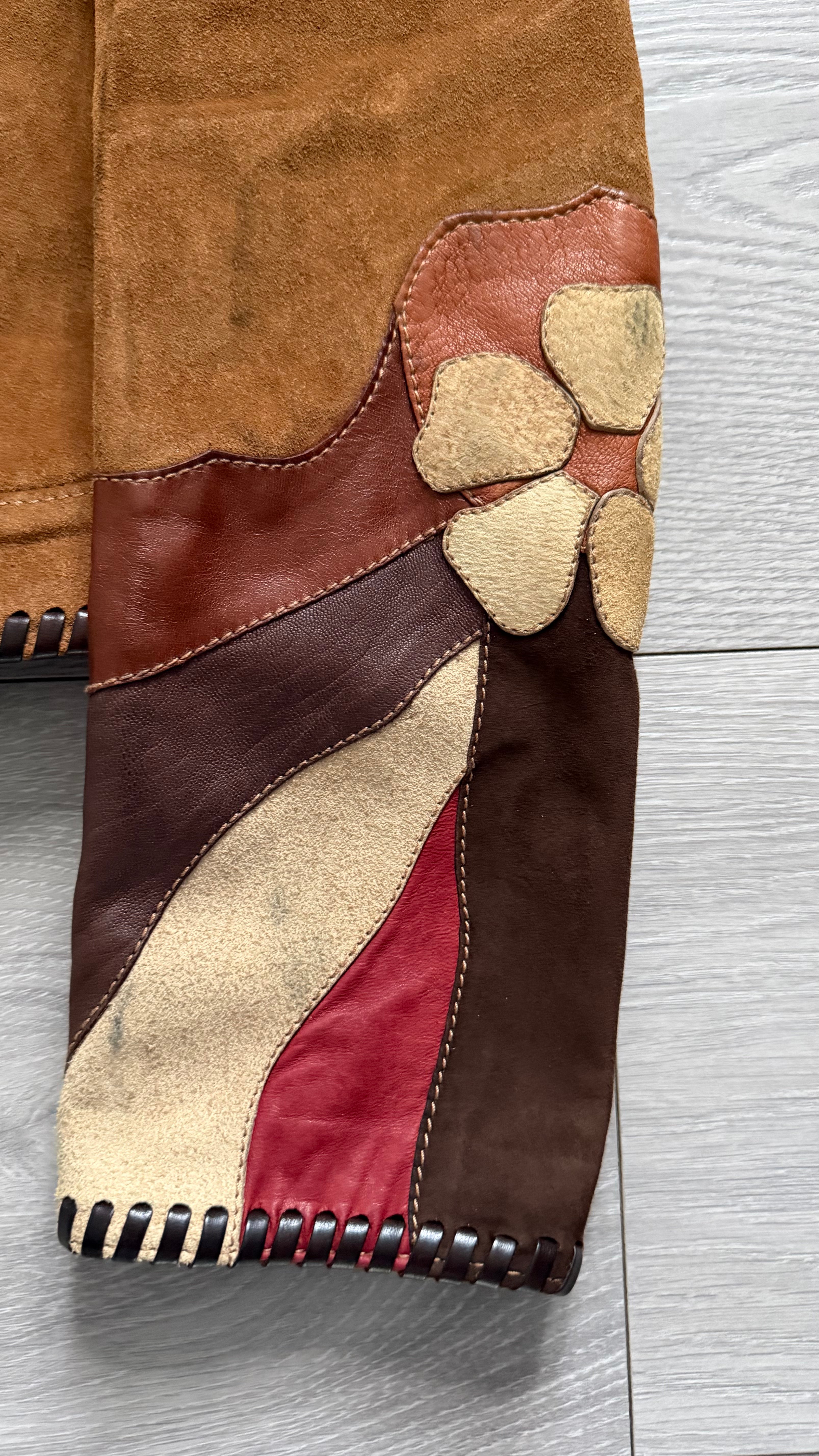 Gucci by Tom Ford SS2004 Western Leather Patchwork Jacket  - Size XS Mens