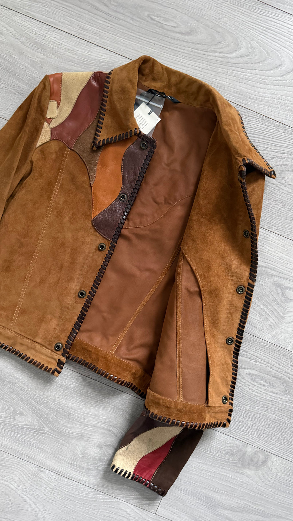 Gucci by Tom Ford SS2004 Western Leather Patchwork Jacket  - Size XS Mens